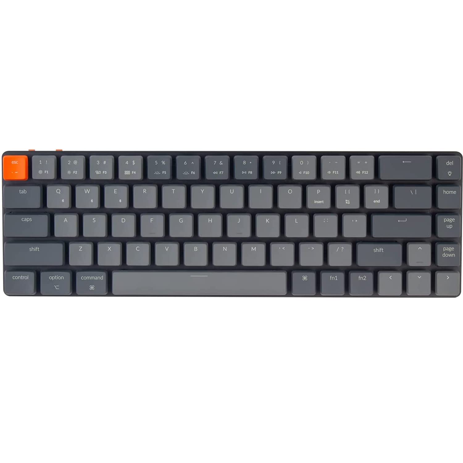 Keychron K7 Ultra-Slim 68-Key Wireless Mechanical Keyboard - Low-Profile Gateron Brown Switches, White LED Backlit, Compact TKL Design for Mac & Windows - Perfect for Office Work, Gaming & Programming