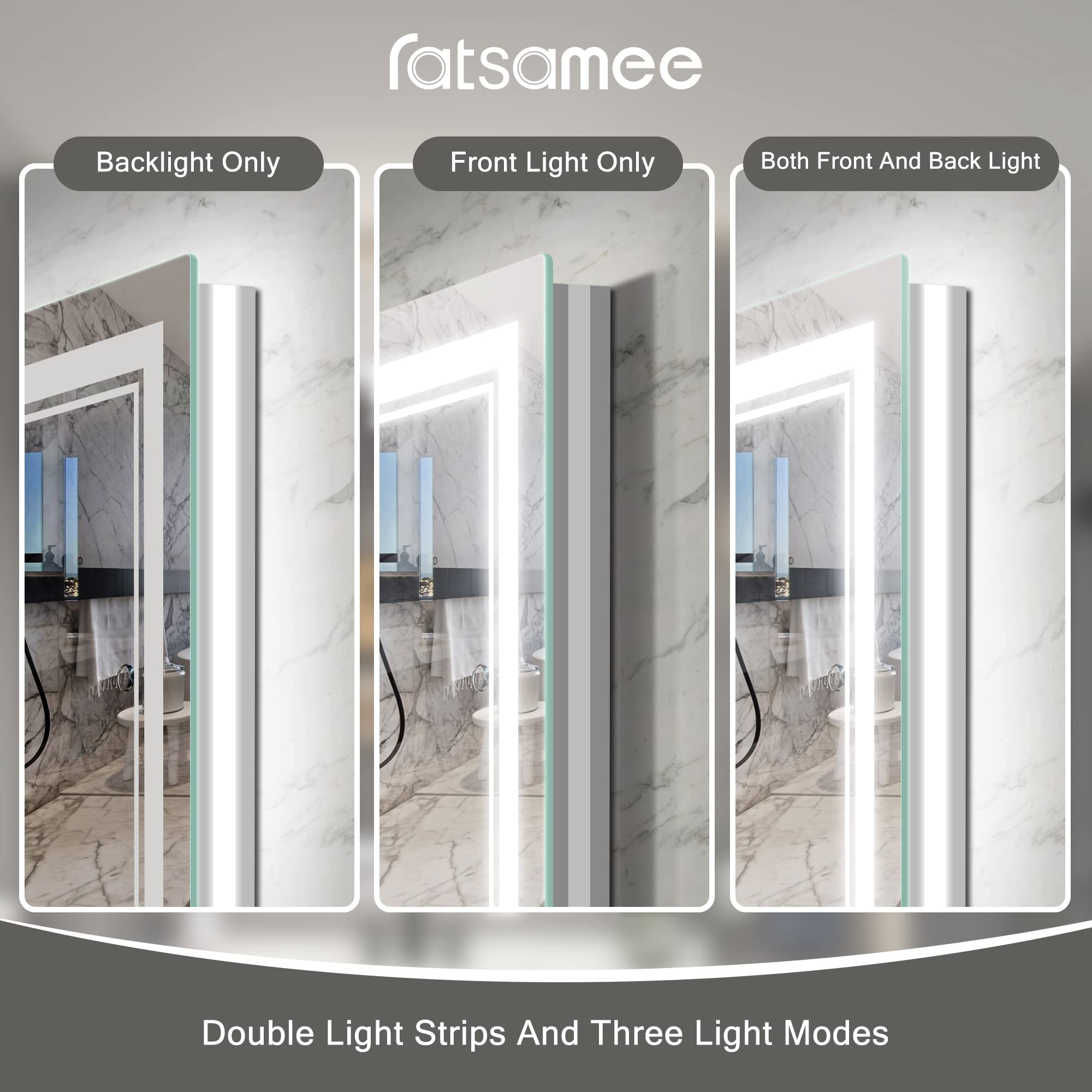 30x36 Inch LED Bathroom Mirror with Dimmable Front & Backlight - Anti-Fog, Waterproof Vanity Mirror for Makeup & Shaving - Perfect for Modern Home Decor
