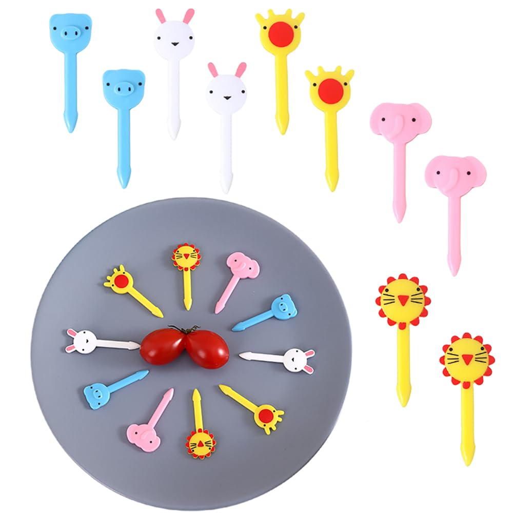 10Pcs Kids Fruit Forks - Cute Animal Mini Forks for Bento Box, Dessert, Cake & Pastry - Perfect for Kids Parties, Snack Time & Lunch Box Accessories