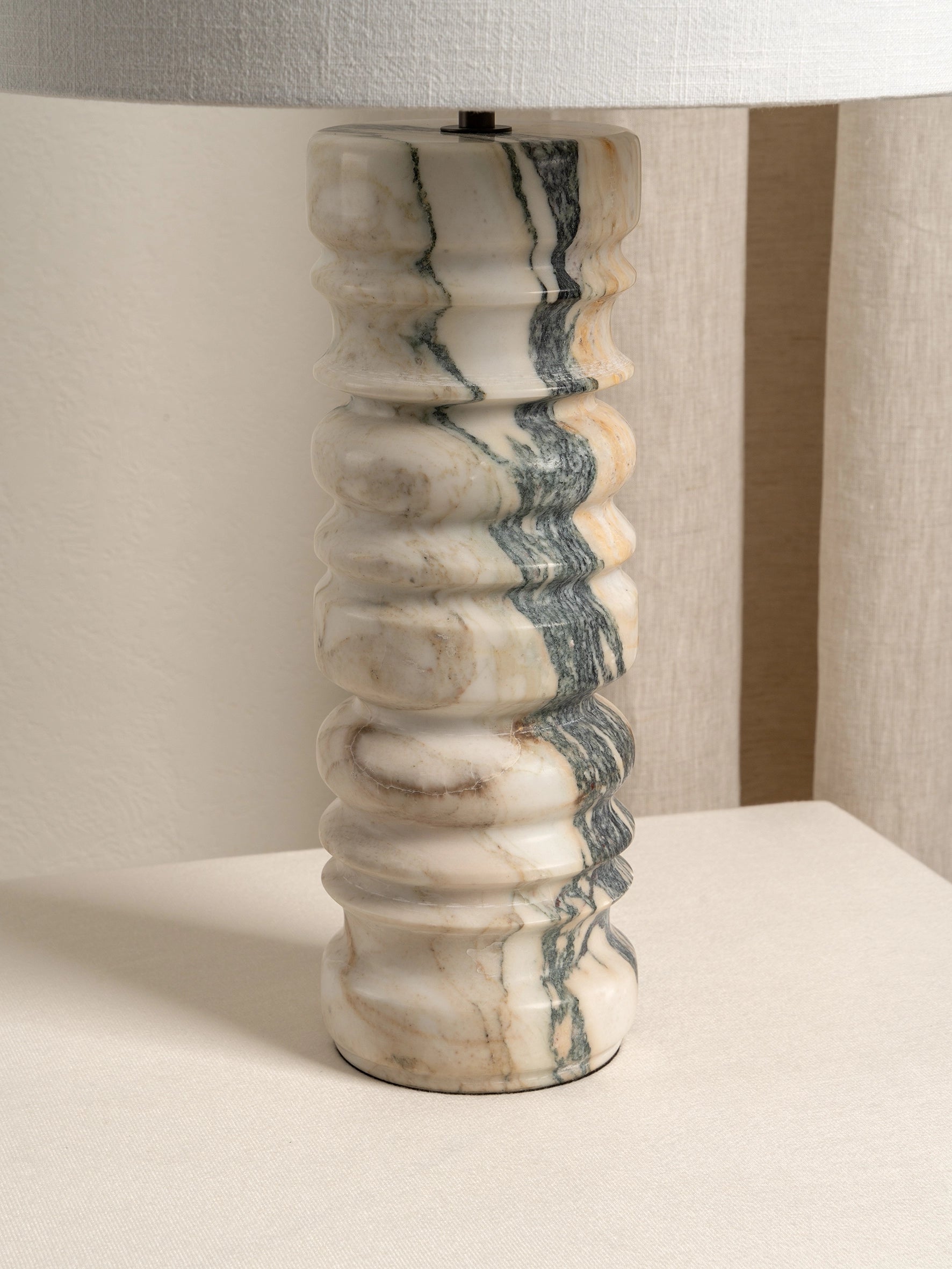 Renee Large Viola Calacatta Marble Table Lamp - Elegant Home Decor for Living Room, Bedroom & Office Lighting