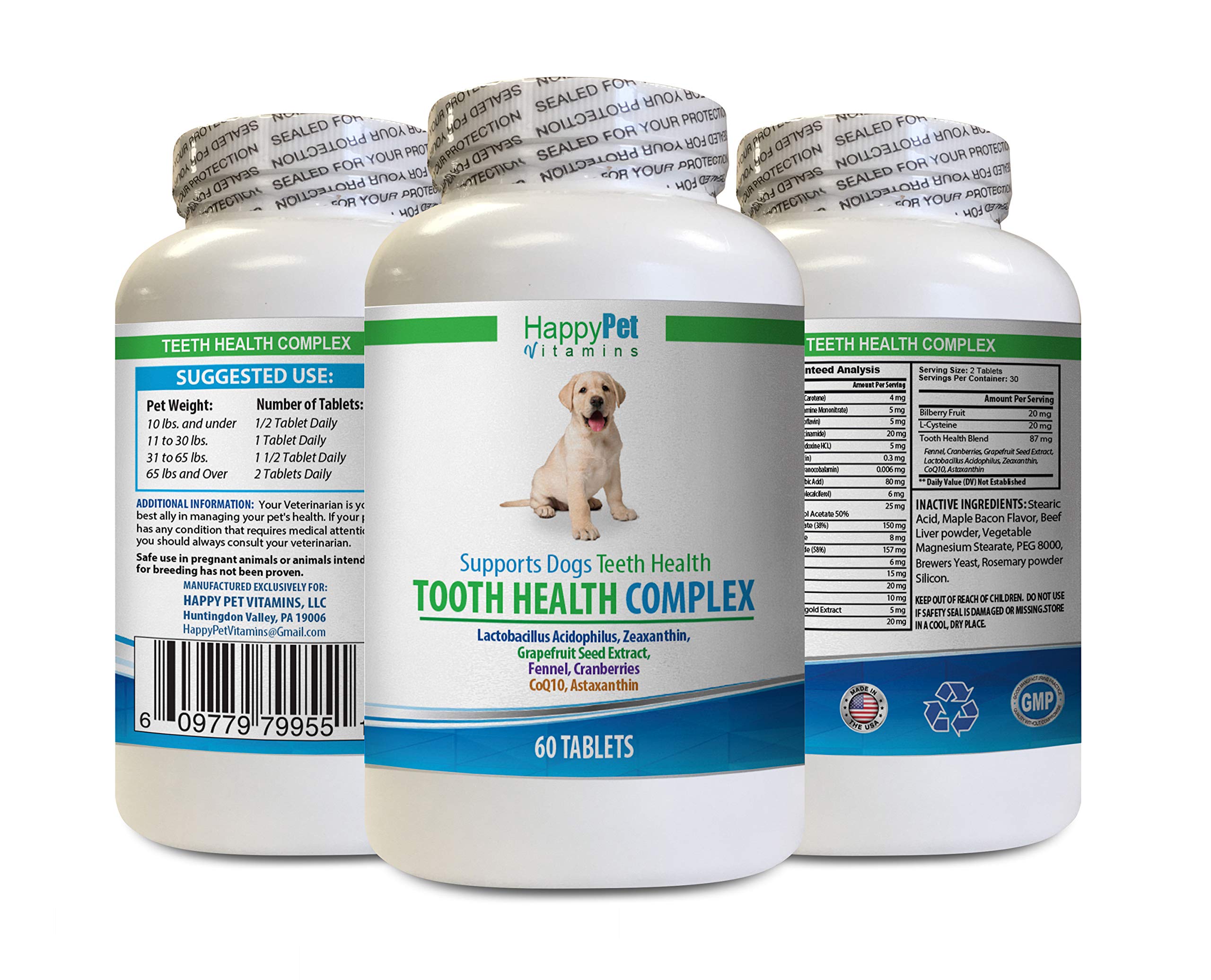 **Dog Oral Pain Relief Chews - Teeth Health Complex for Bad Breath & Red Gums - Immune & Oral Hygiene Support with Vitamin C - 60 Tasty Treats (Great for Daily Dental Care & Fresh Breath)**
