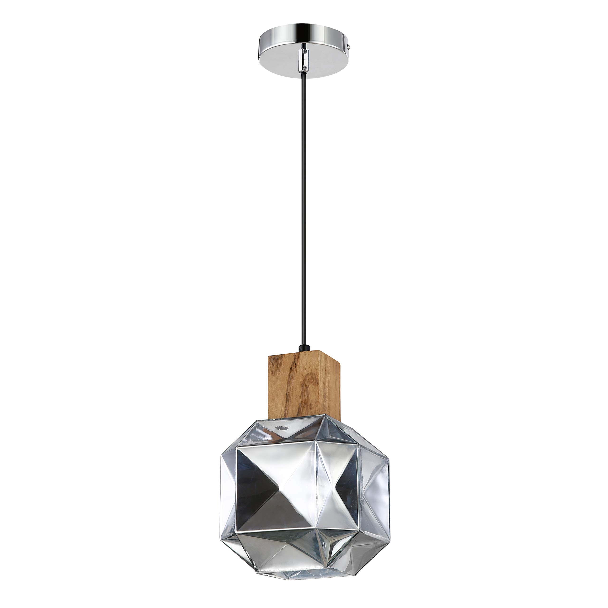 LS-C396-CH Cassis Pendant Light in Chrome Finish - Modern Hanging Fixture for Dining Room, Kitchen Island & Bedroom Lighting