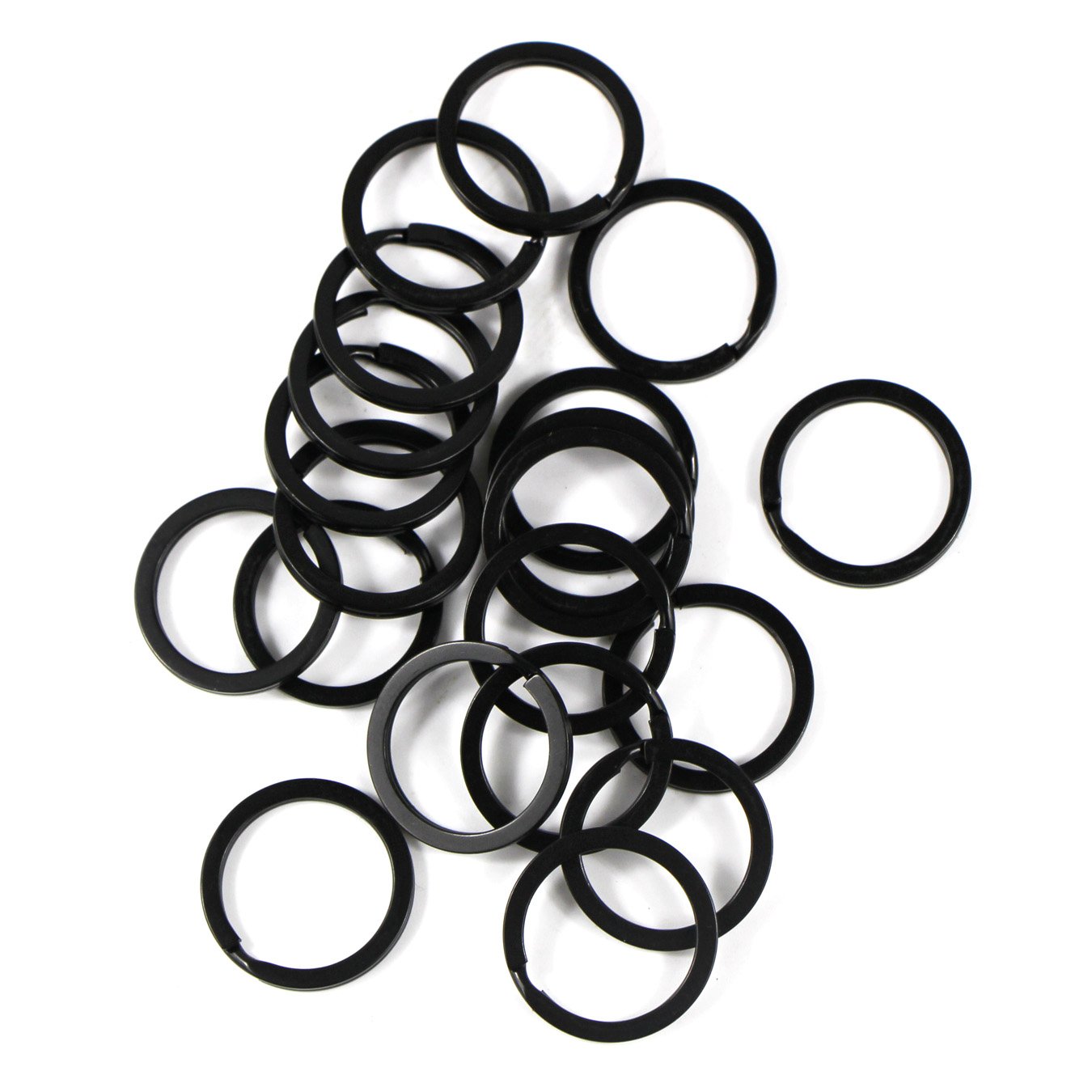 UOOOM 20-Pack Black Metal Key Rings - 25mm Flat Split Ring Keychain Holders for Keys, Lanyards & DIY Crafts | Durable Key Organizer for Home, Office, Travel & Gift Giving