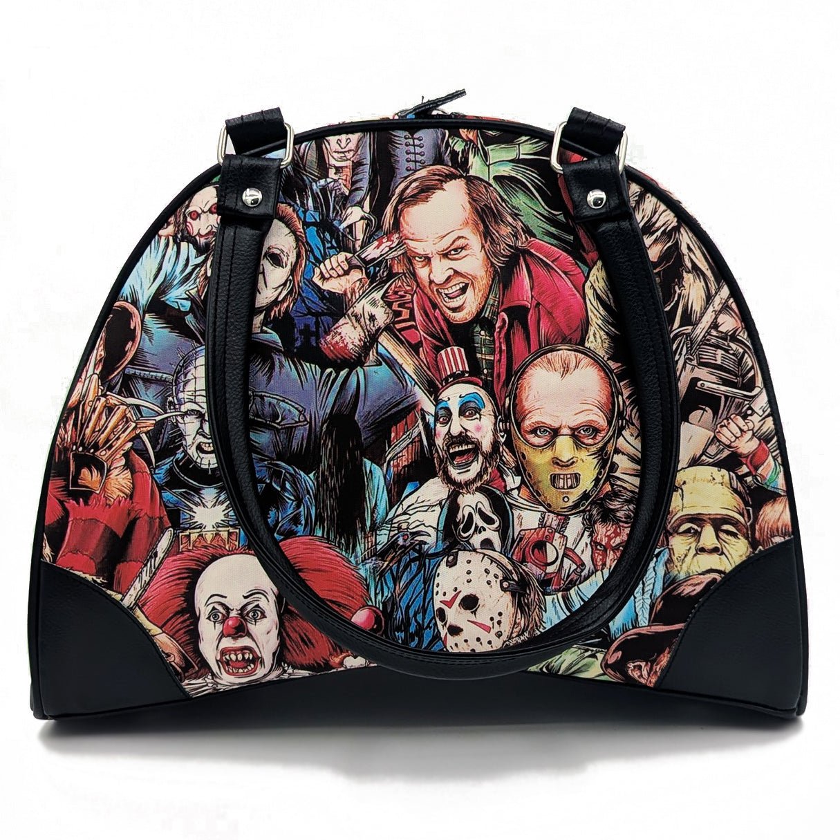 Gothic Horror Collage Crossbody Purse for Women - Vintage Skull & Floral Print Handbag - Perfect for Halloween, Cosplay & Dark Fashion Outfits