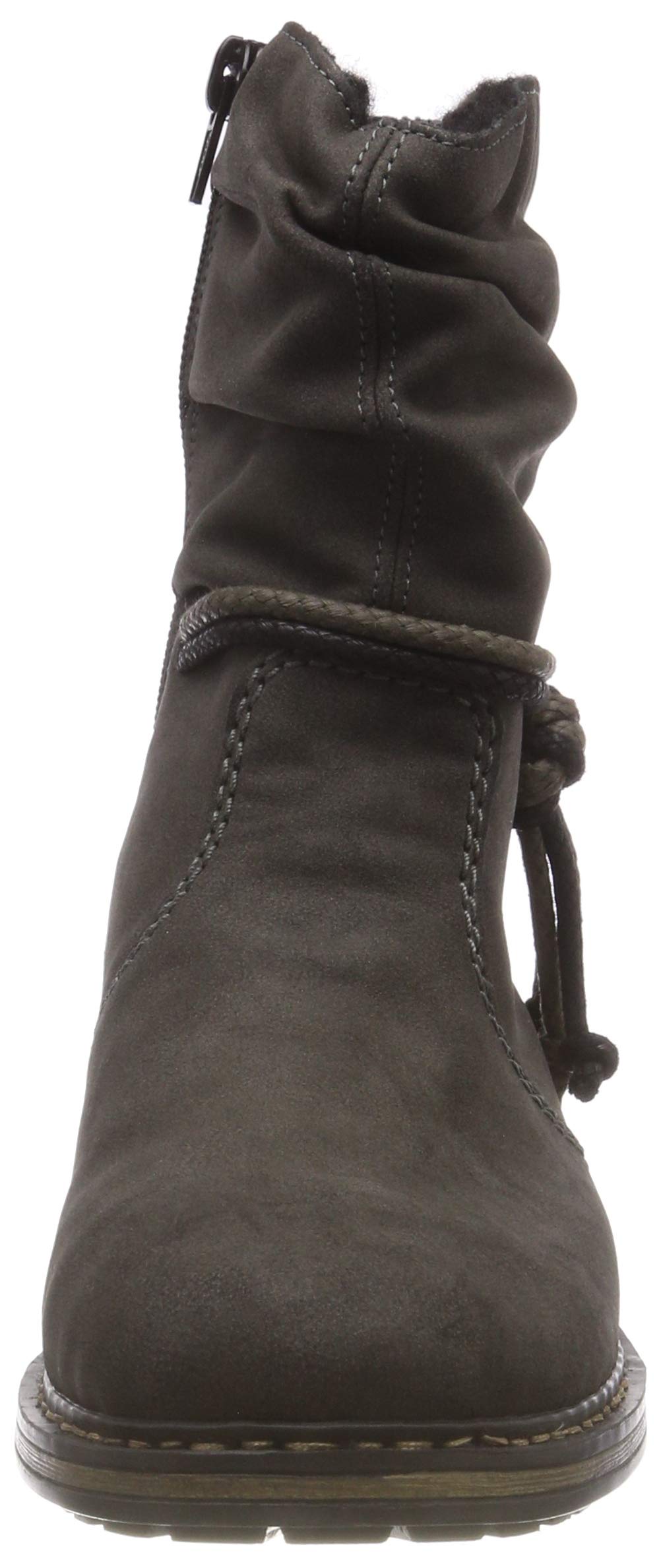 Rieker Women's Classic Ankle Boots Z6893 - Comfortable Grey Leather Ankle Boots Size 7 US | Casual & Office Wear | Perfect for Fall & Winter Outfits