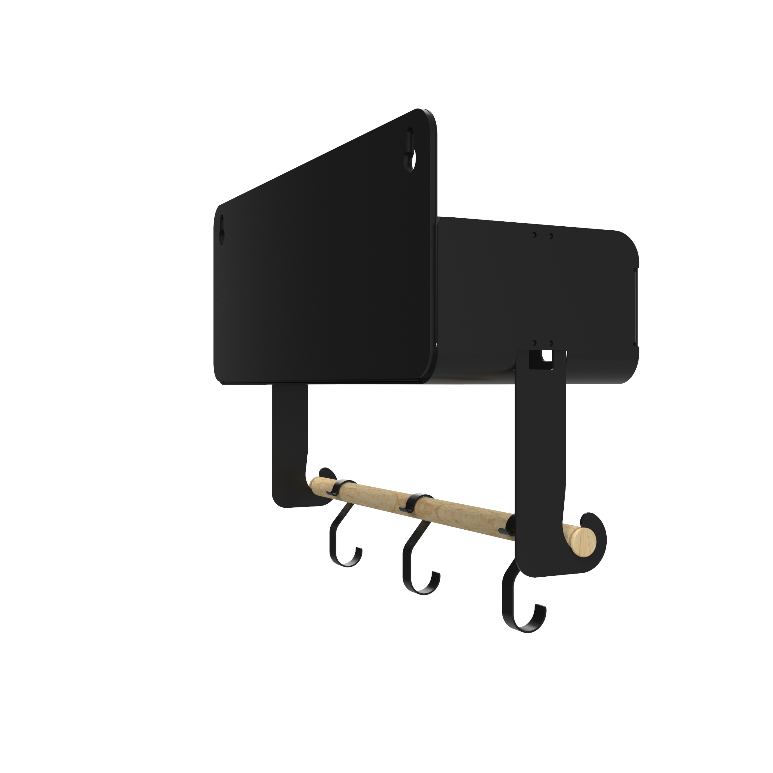 Black Hanging & Magnetic Rack System Shelf with Brackets - Space Saving Storage for Kitchen, Bathroom, Garage & Office Organization