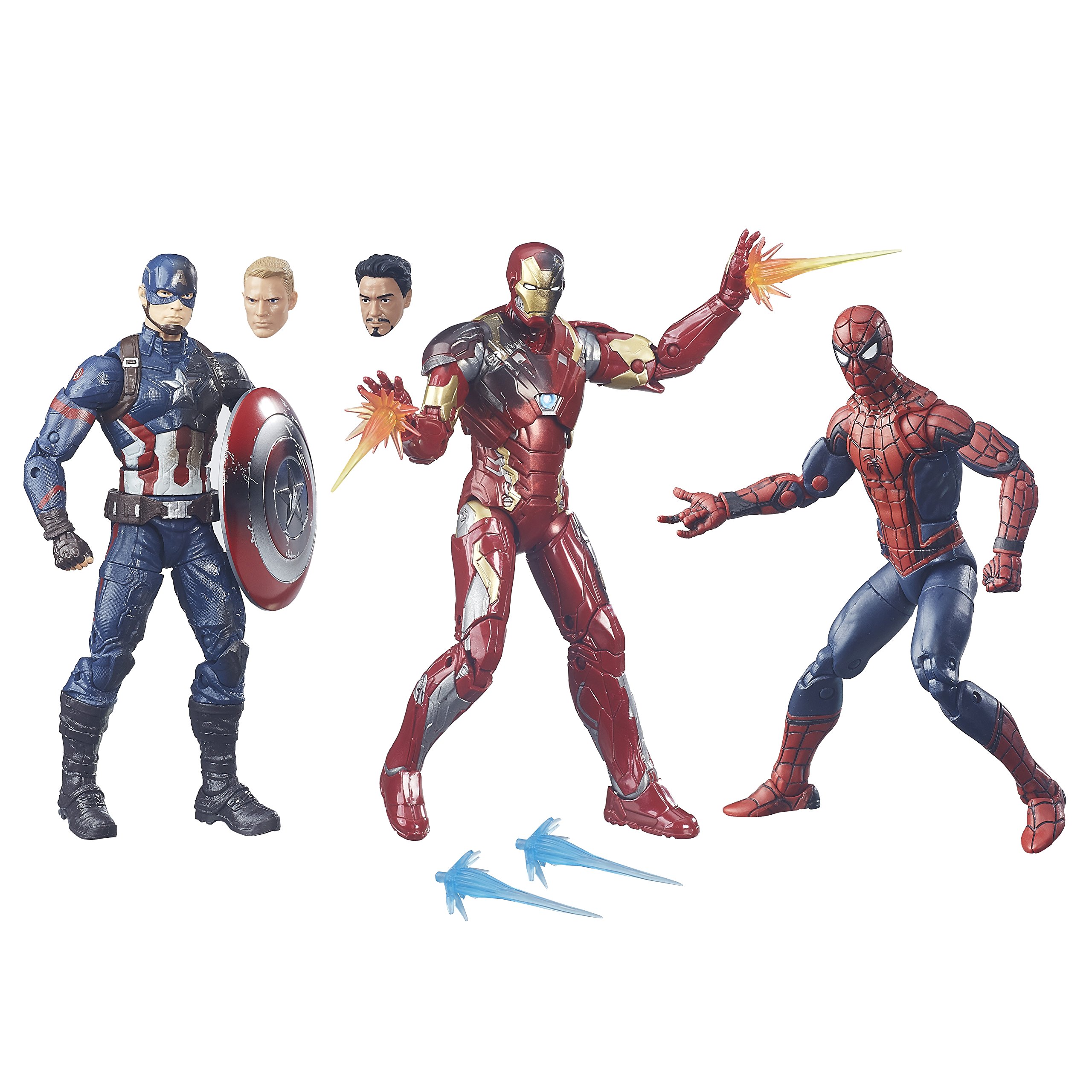 Marvel Legends Captain America Civil War 6-Inch Action Figure 3-Pack - Collectible Superhero Toy for Kids & Adults - Perfect for Display, Gifts & Marvel Fans