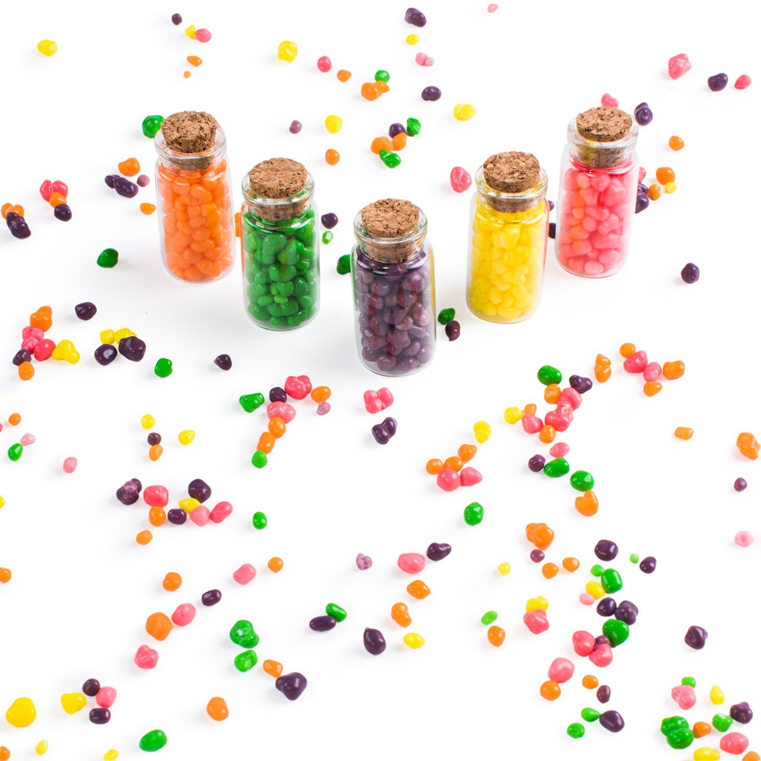 24pcs 10ml Clear Glass Jars with Cork Stoppers - Small Glass Bottles for DIY Crafts, Home Decor, Wedding Favors & Party Supplies - Perfect for Essential Oils, Spices, Beads Storage & Gift Packaging