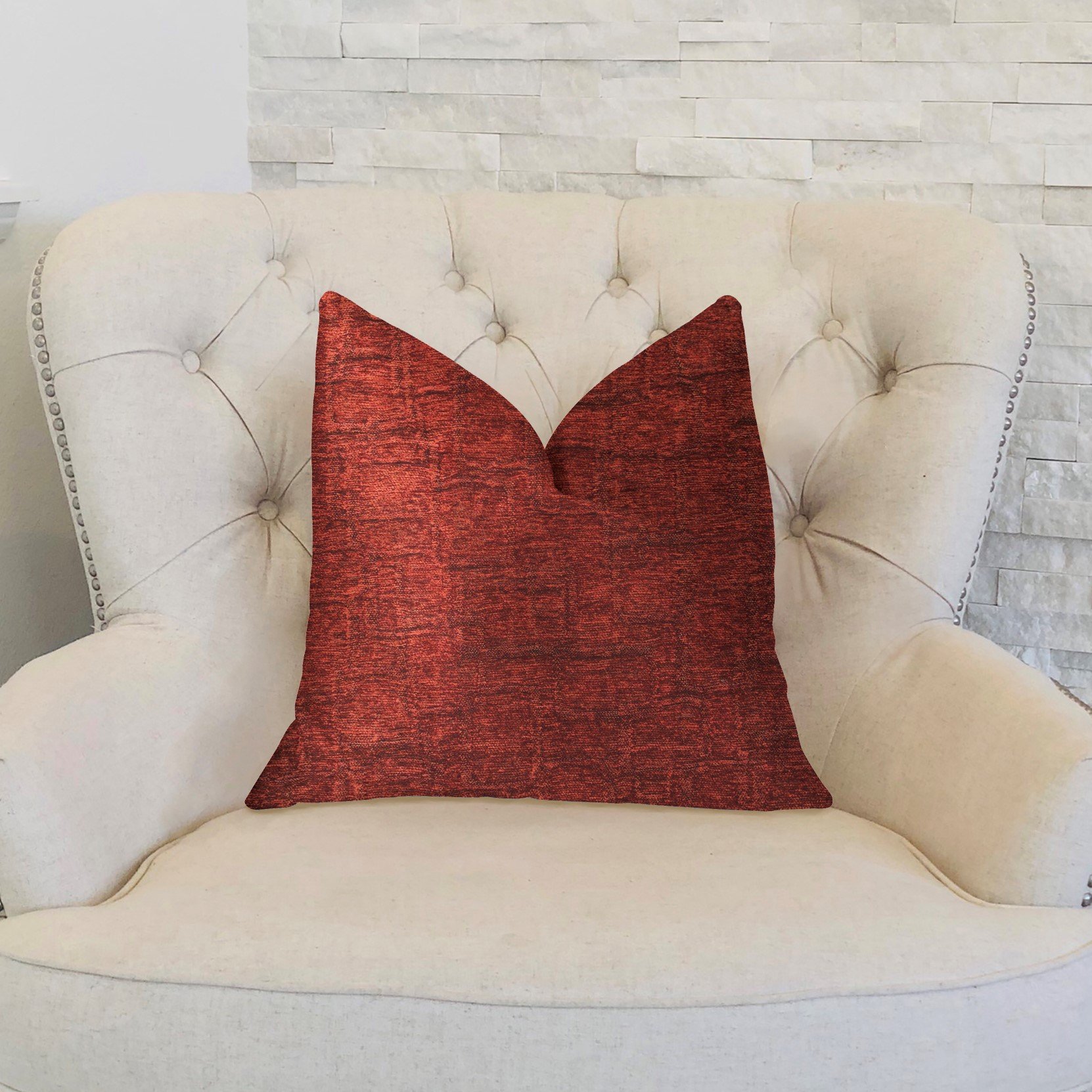 Plutus Brands Plutus Paprika Jam Luxury Throw Pillow 20x26 Inches - Soft Decorative Cushion for Sofa, Bed & Living Room