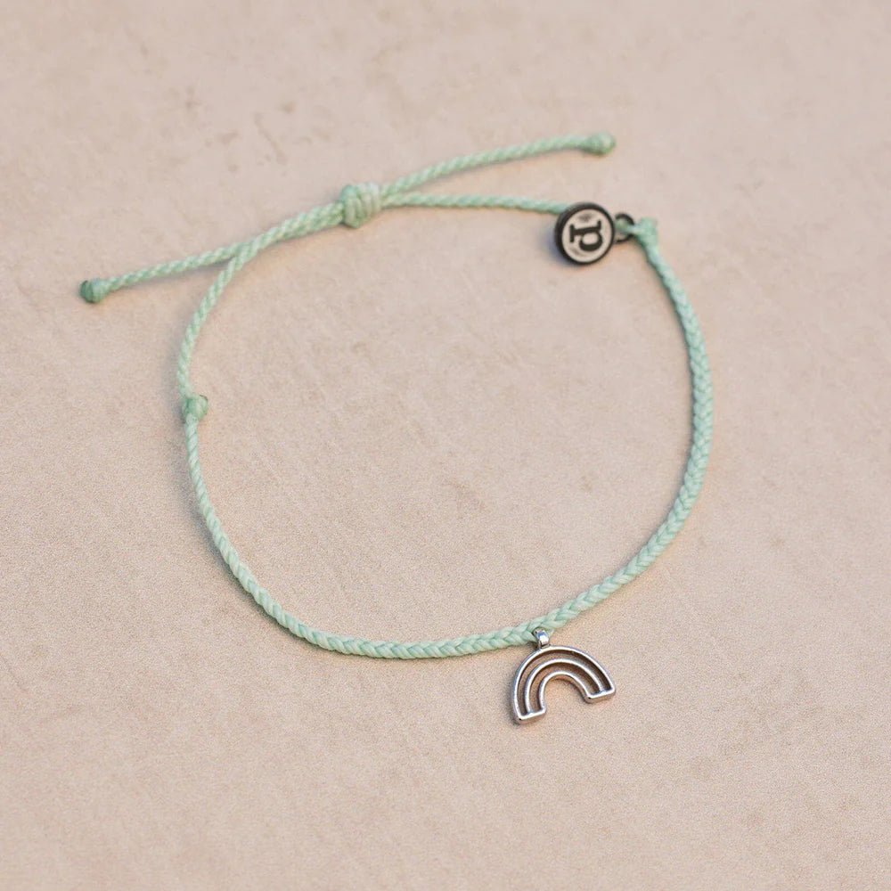 Pura Vida Chasing Rainbows Silver Charm Bracelet | Dainty Adjustable Beaded Jewelry for Women | Perfect for Everyday Wear, Gifts & Boho Fashion
