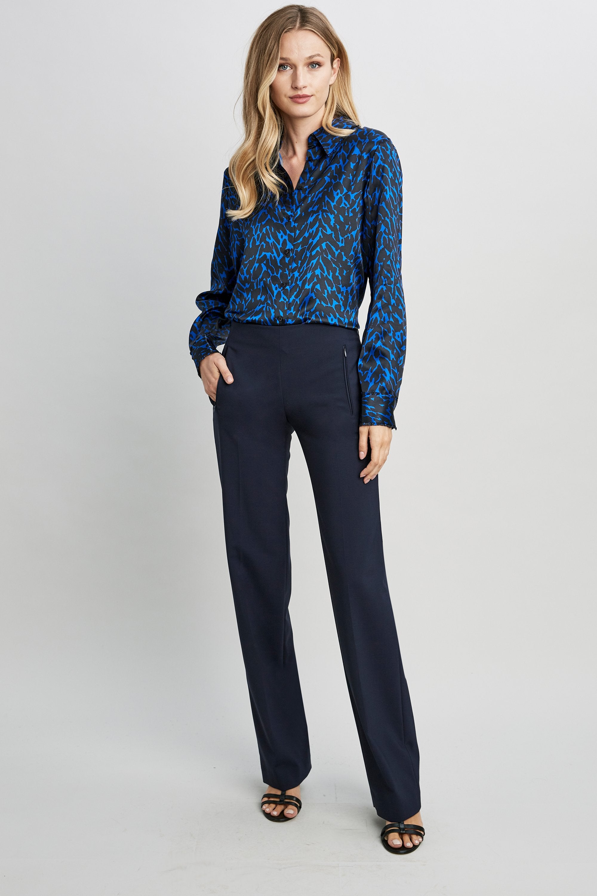 Odette Wide Leg Pants for Women - High Waisted Flowy Trousers with Pockets | Perfect for Office, Casual Wear & Travel