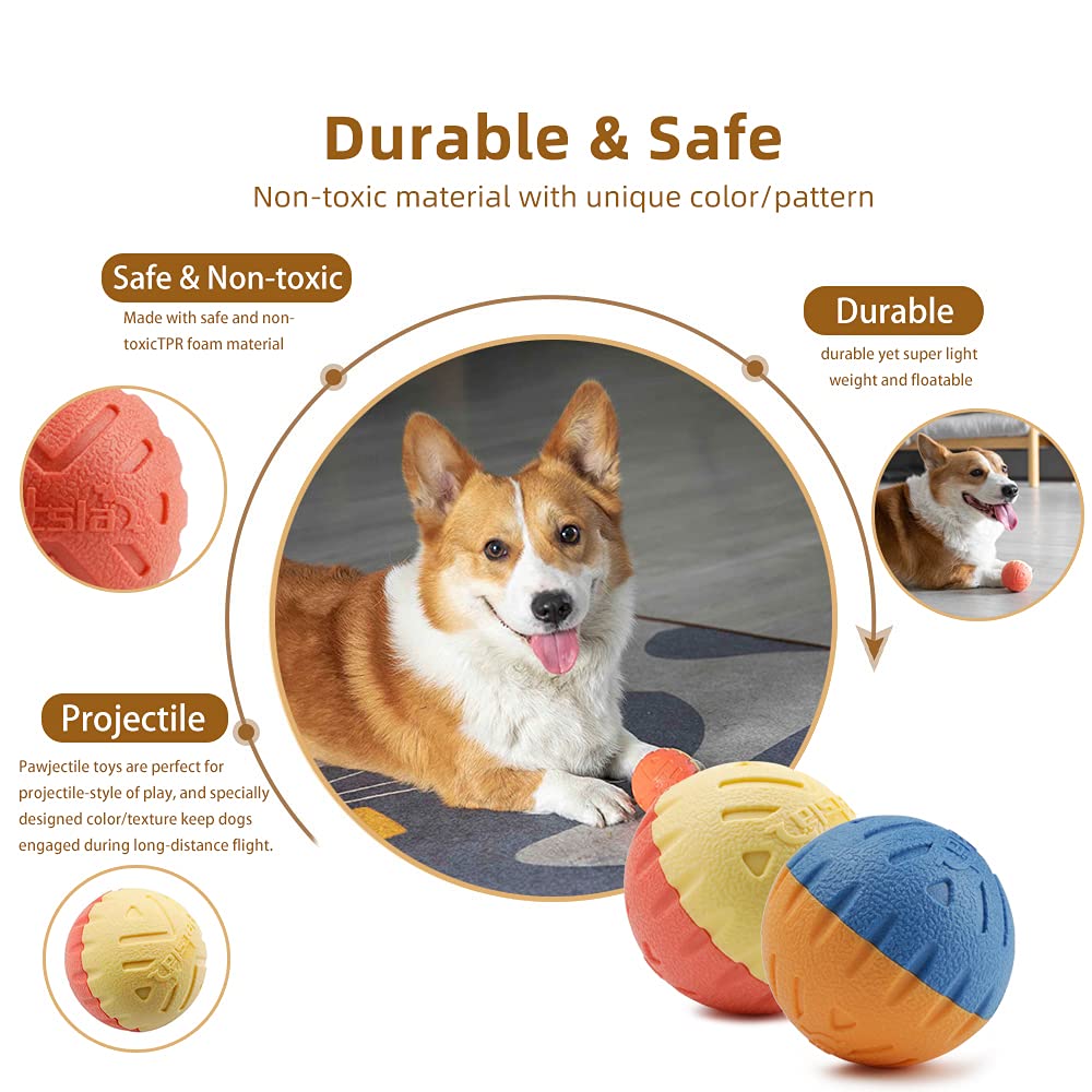 Durable 2.5 Inch Rubber Dog Ball Toy - Floating & Bouncy Chew Toy for Small to Medium Dogs Up to 35 lbs - Perfect for Fetch, Water Play & Outdoor Activities
