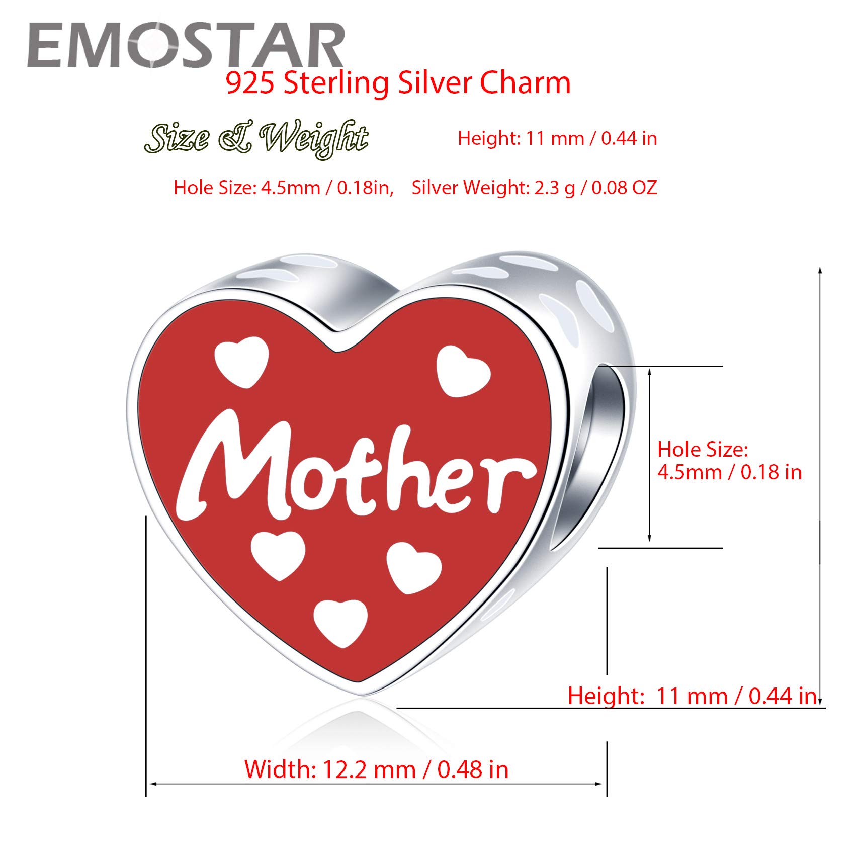 EMOSTAR Sterling Silver Family Theme Charms - Mother Father Daughter Son, Nana, Wife Husband, Godmother, Mom Crown, Sister Heart Beads | Perfect Gift for Mother's Day, Father's Day, Birthday & Anniversary | European Style Bracelet for Women & Men