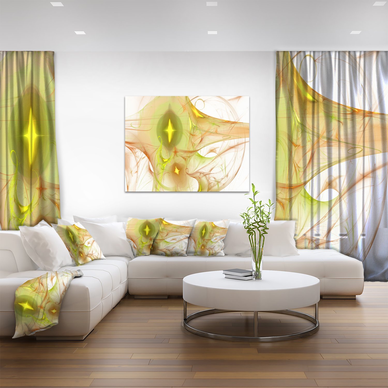 Yellow Bright Candle Abstract Canvas Art Print - Modern Wall Decor for Living Room, Bedroom & Office - Perfect Home Decoration Gift