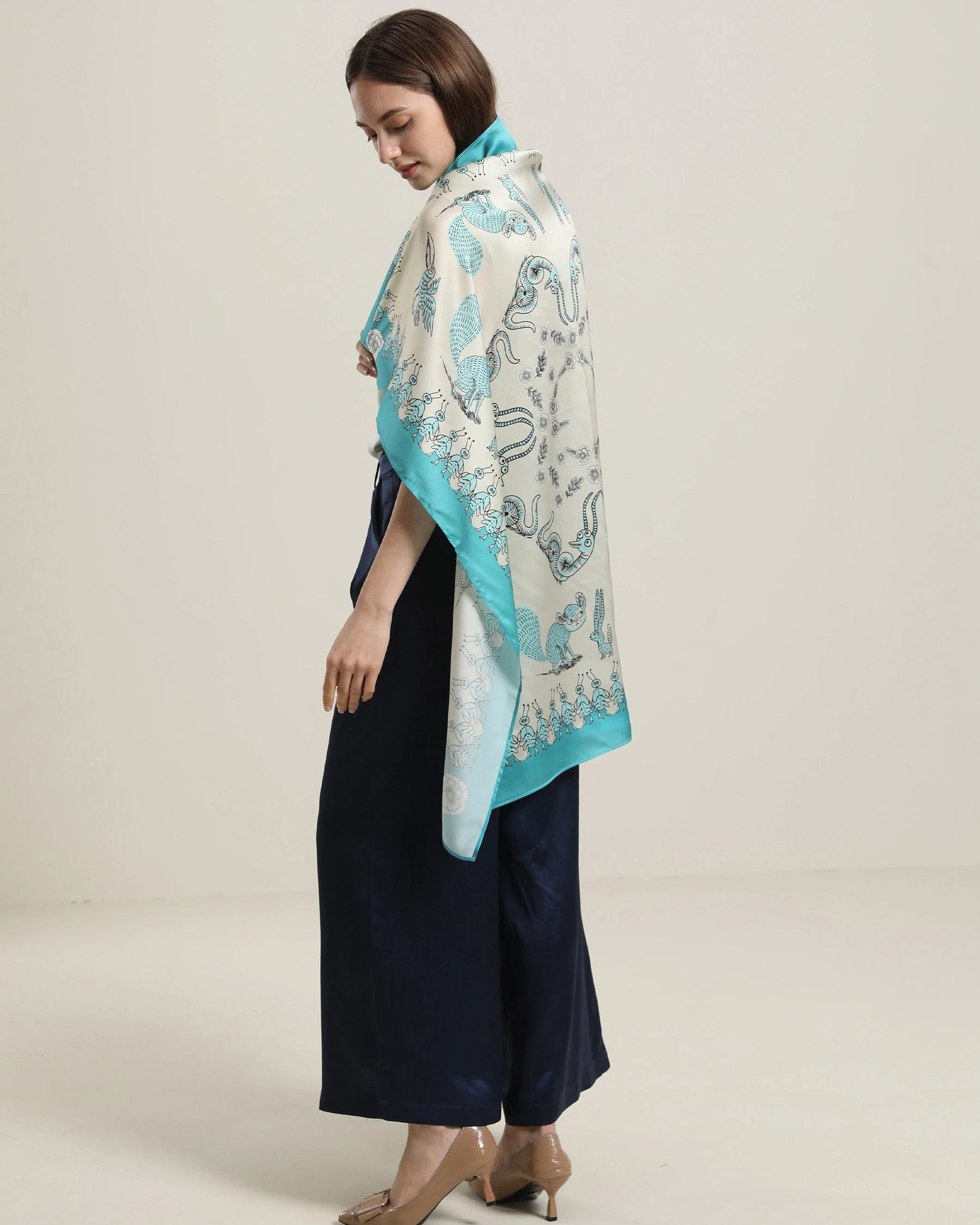 Luxury Summer Silk Scarf for Women - Elegant Fashion Accessory for Beach, Travel & Special Occasions