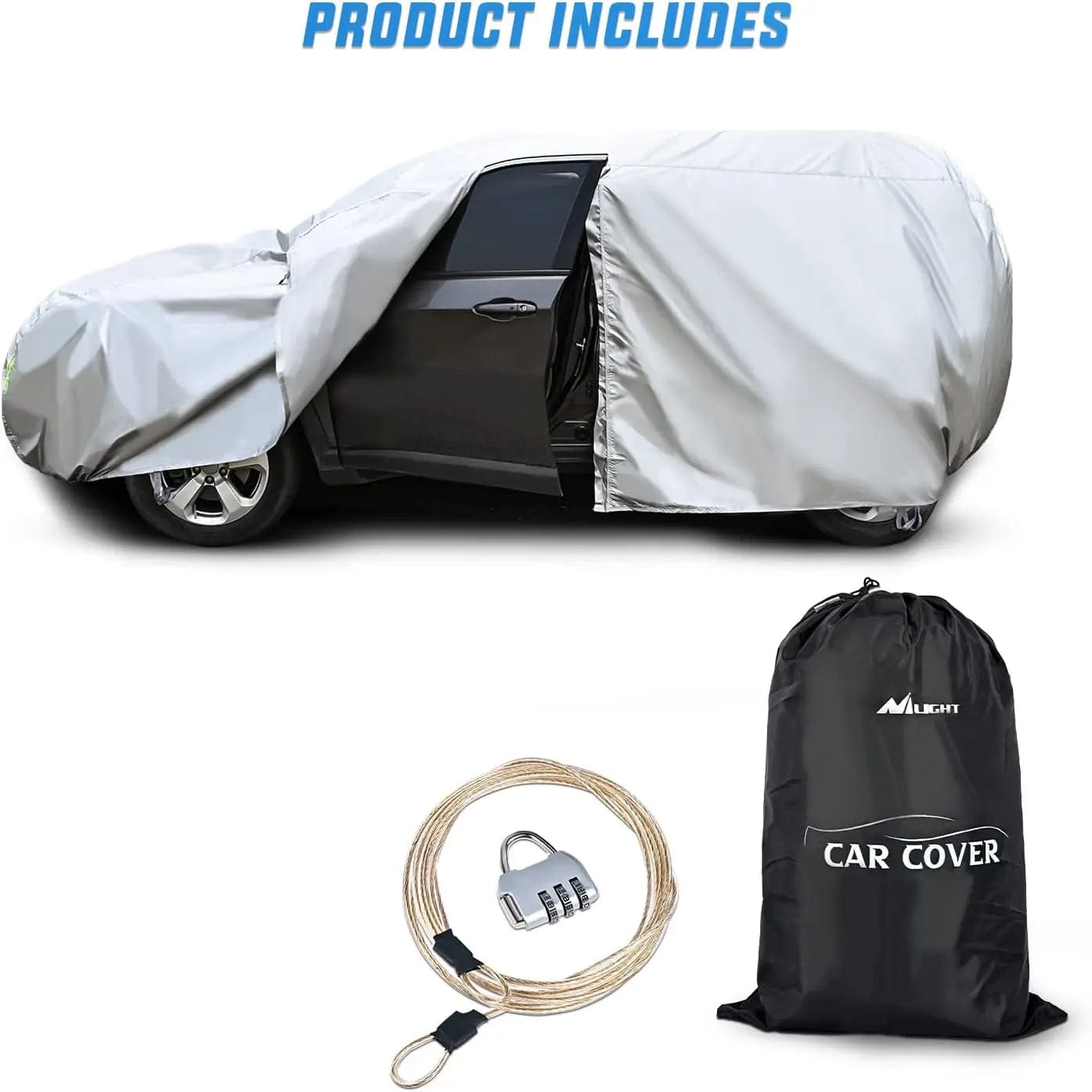 Premium SUV Car Cover with UV Protection - Fits Vehicles 186 to 193 Inches - Ideal for Outdoor Parking & Weather Protection