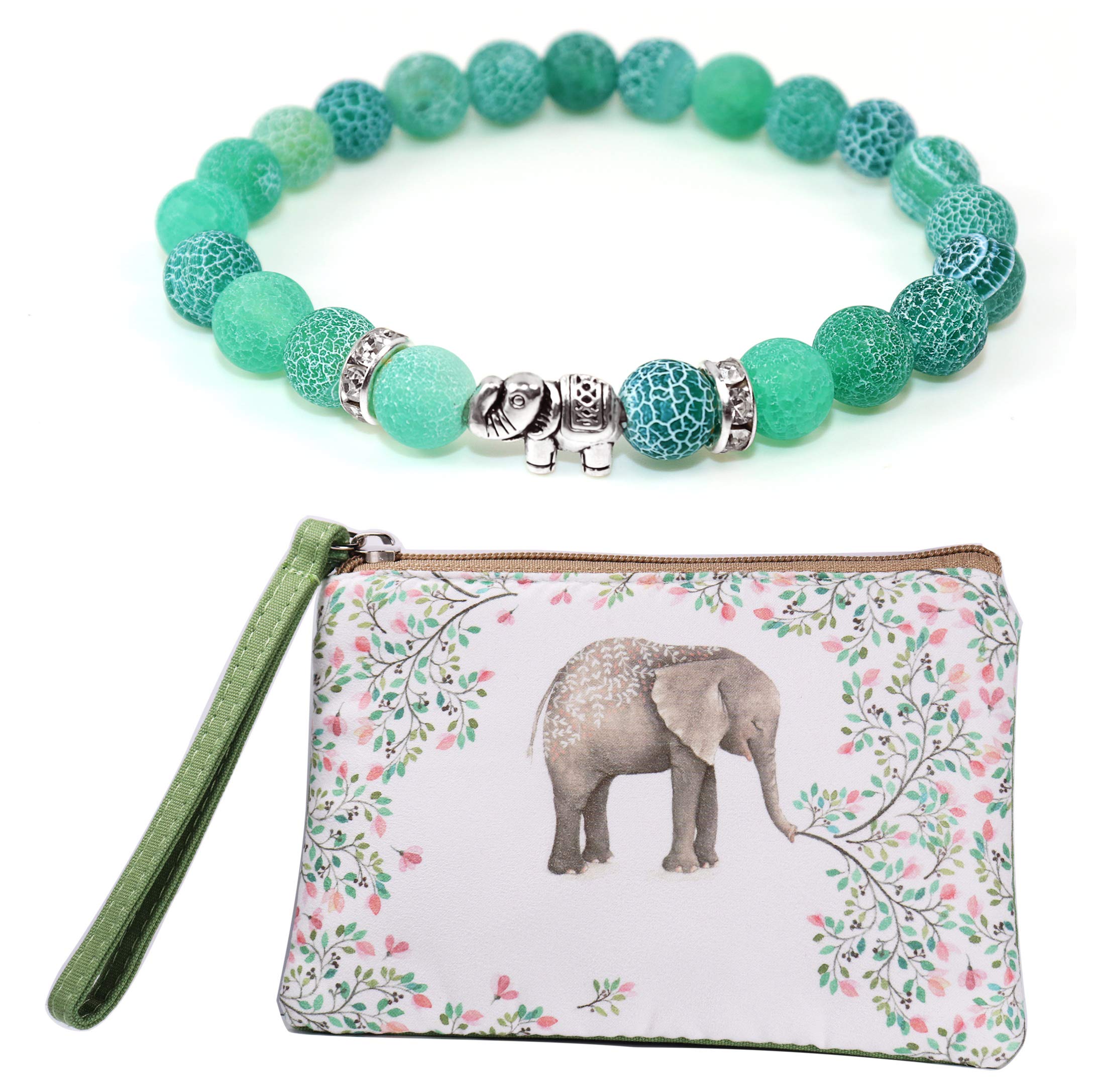 Elephant Coin Purse & Bracelet Set - Unique Elephant Gifts for Women, Thanksgiving & Christmas Presents - Perfect for Holidays, Birthdays, and Special Occasions