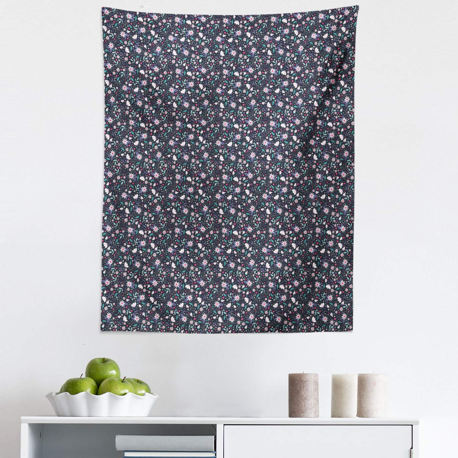 Ambesonne Floral Tapestry Wall Hanging - Spring Meadow Flowers Design, 23