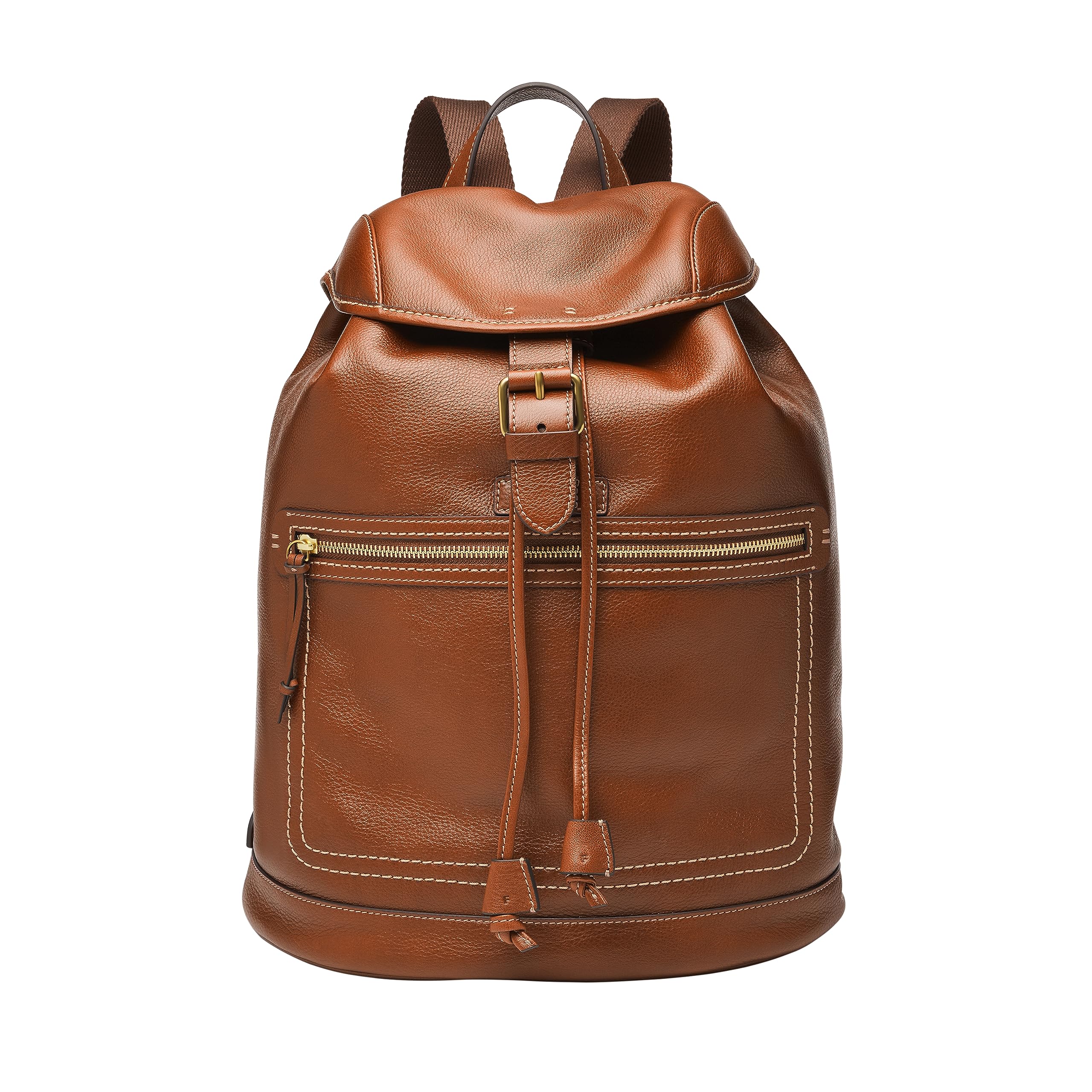 Fossil Fletcher Genuine Leather Backpack for Men & Women - Medium Brown, Stylish & Durable Laptop Bag for Work, Travel & College