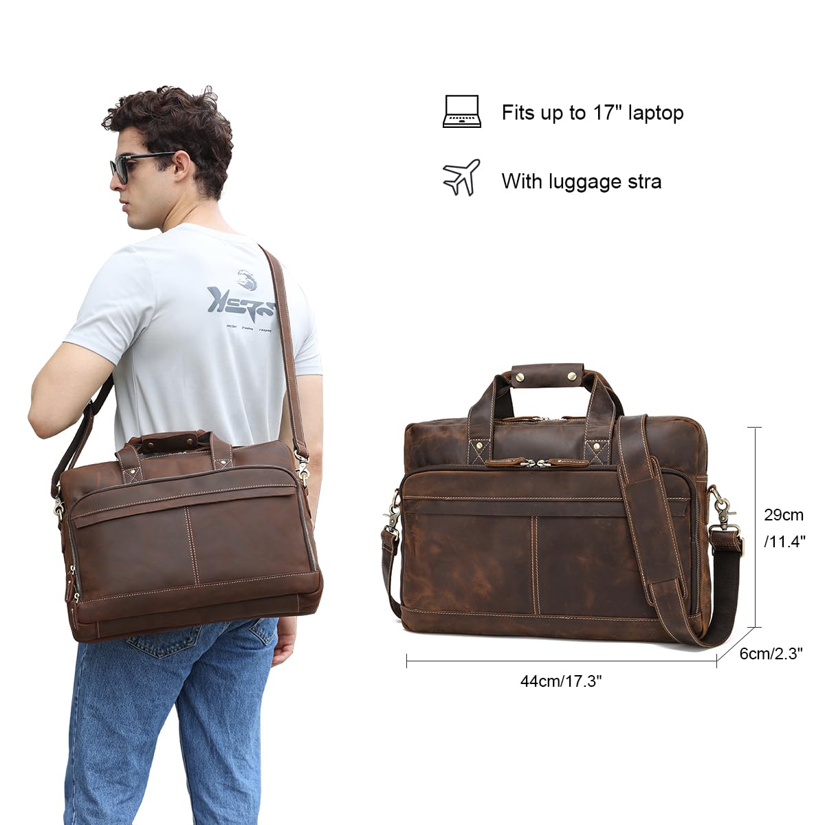 Premium Full Grain Leather 17.3