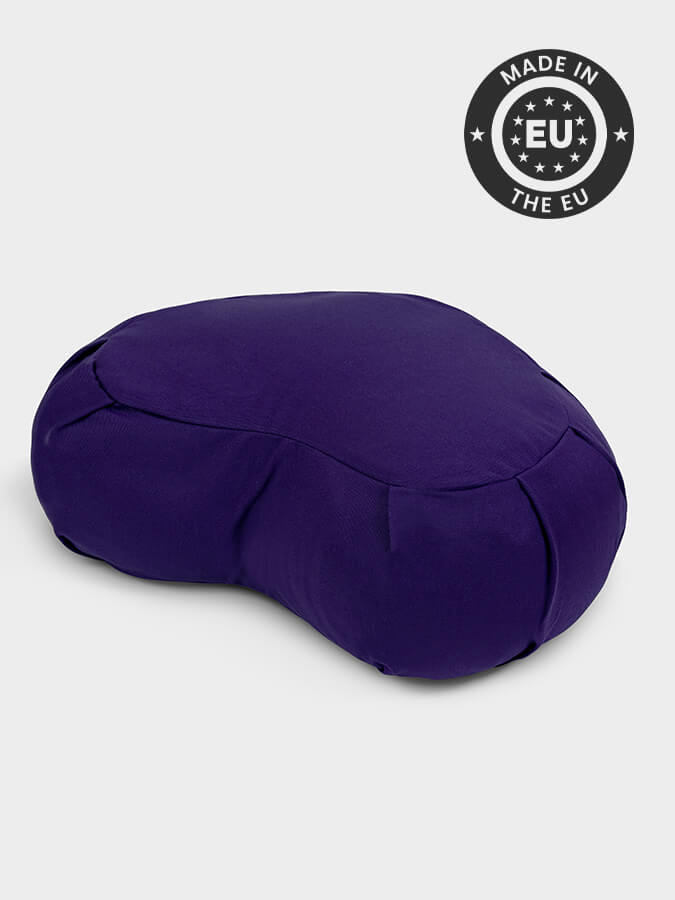 Organic Buckwheat Zafu Meditation Cushion - Crescent Shape Yoga Pillow for Meditation, Yoga & Zen Practice - Perfect for Home Studio, Yoga Class & Mindfulness Retreats