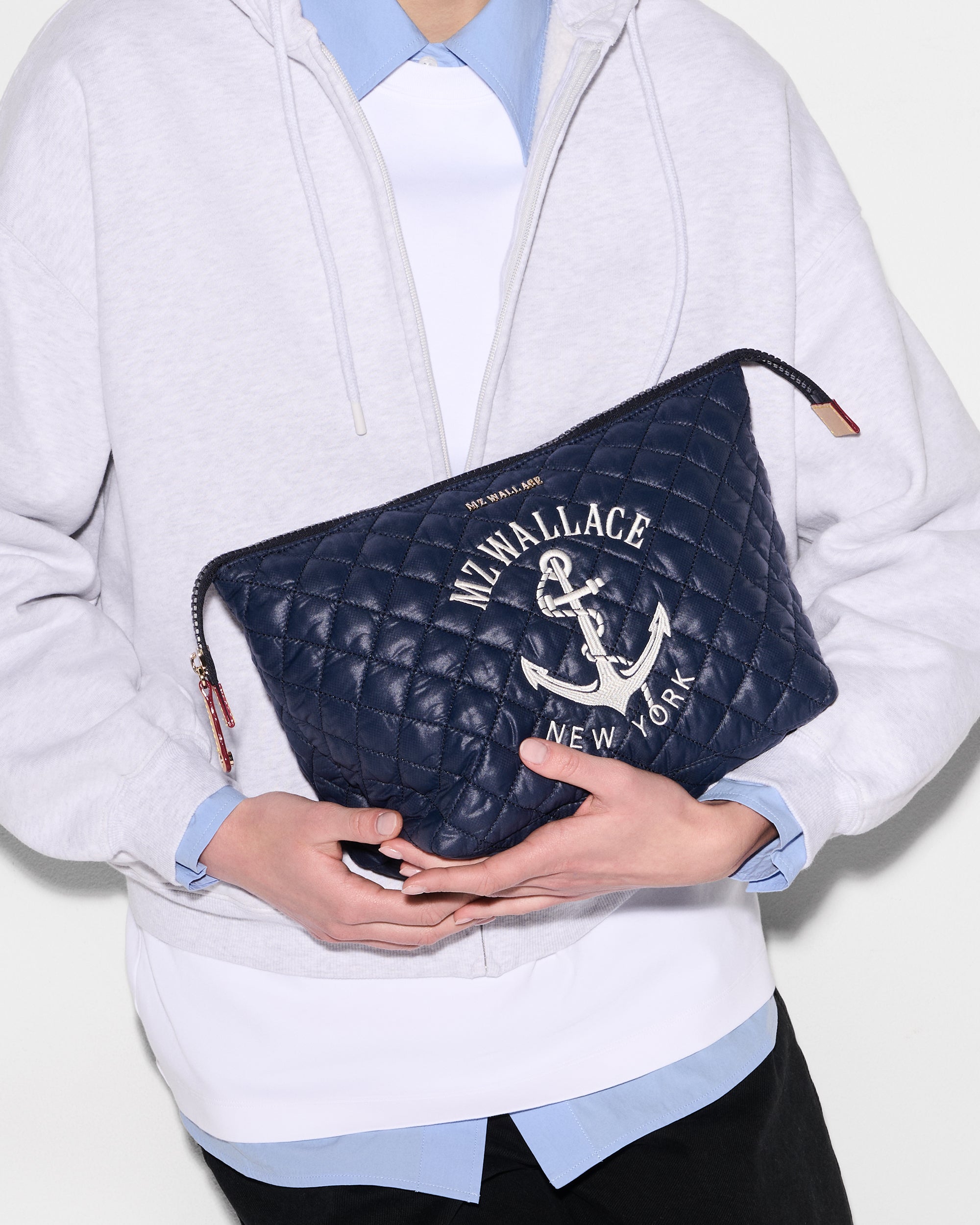 MZW Anchor Large Zoey Cosmetic Bag - Waterproof Makeup Pouch for Travel, Gym & Daily Essentials Storage | Perfect for Women's Toiletries, Jewelry & Accessories Organization
