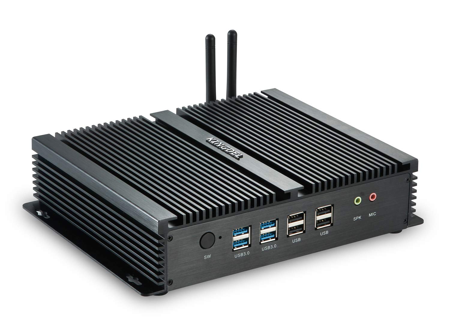 KINGDEL i3 Compact Mini PC - 4GB RAM, 128GB SSD, Dual LAN, Dual HDMI, 4x USB 3.0 Ports, 6x RS232 COM - Perfect for Home Office, Digital Signage & Industrial Automation