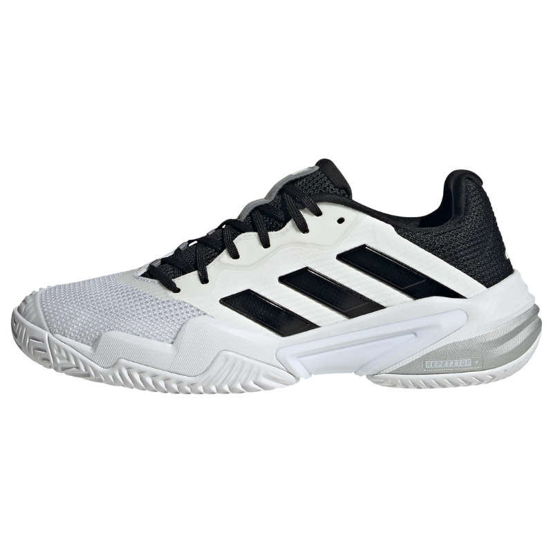 Adidas Barricade 13 Men's Tennis Shoes - White/Core Black/Grey | High-Performance Court Shoes for Competitive Play & Training