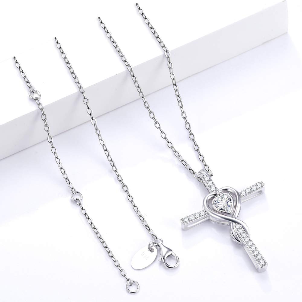 Dorella Love Infinity Necklace - 925 Sterling Silver Emerald Simulated Diamond Jewelry for Women, Wife, Mom - Perfect Birthday Gift for April & May Birthstones | Elegant Everyday Wear & Special Occasions