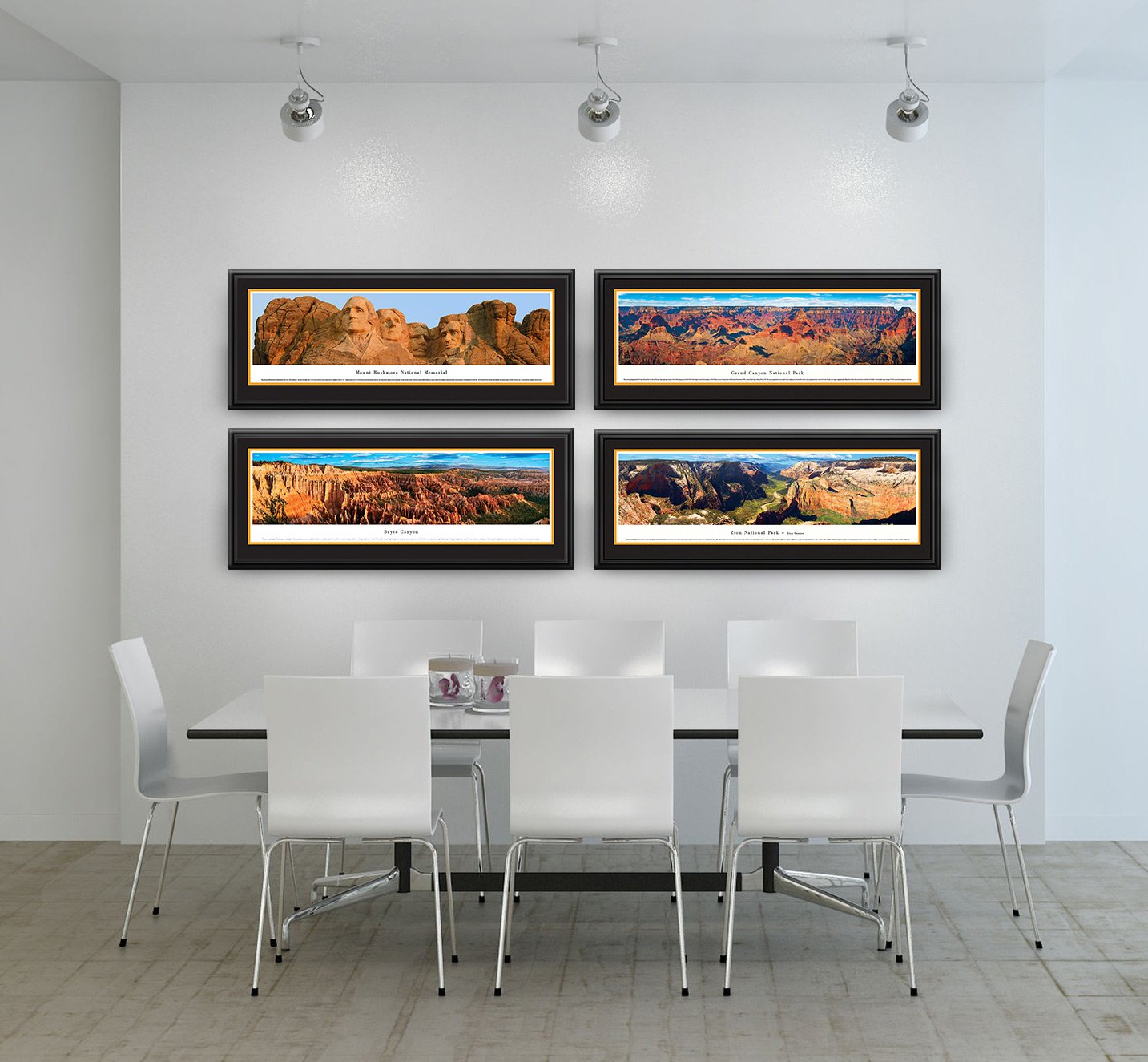 Blakeway Worldwide Panoramas Zion Canyon National Park Poster - Premium Deluxe Framed Wall Art with Double Mat for Home & Office Decor