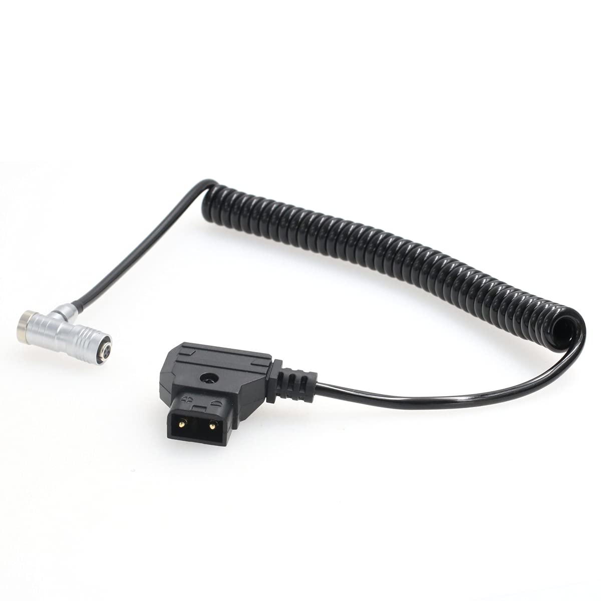 Eonvic IKAN Portkeys BM5 BM7 Monitor Coiled Power Cable - D-Tap to Right Angle 4 Pin Female (Right Angle Cable) for Professional Video & Photography Equipment - Perfect for On-Set Filming, Studio Lighting, and Camera Power Supply