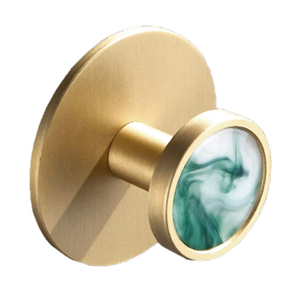 Premium Heavy Duty All-Copper Wall Hooks - 6 Stylish Coat Hooks for Jackets, Hats & Bags - Rustproof Door Mounted Clothes Hanger for Bedroom, Entryway & Bathroom Organization (Gold)