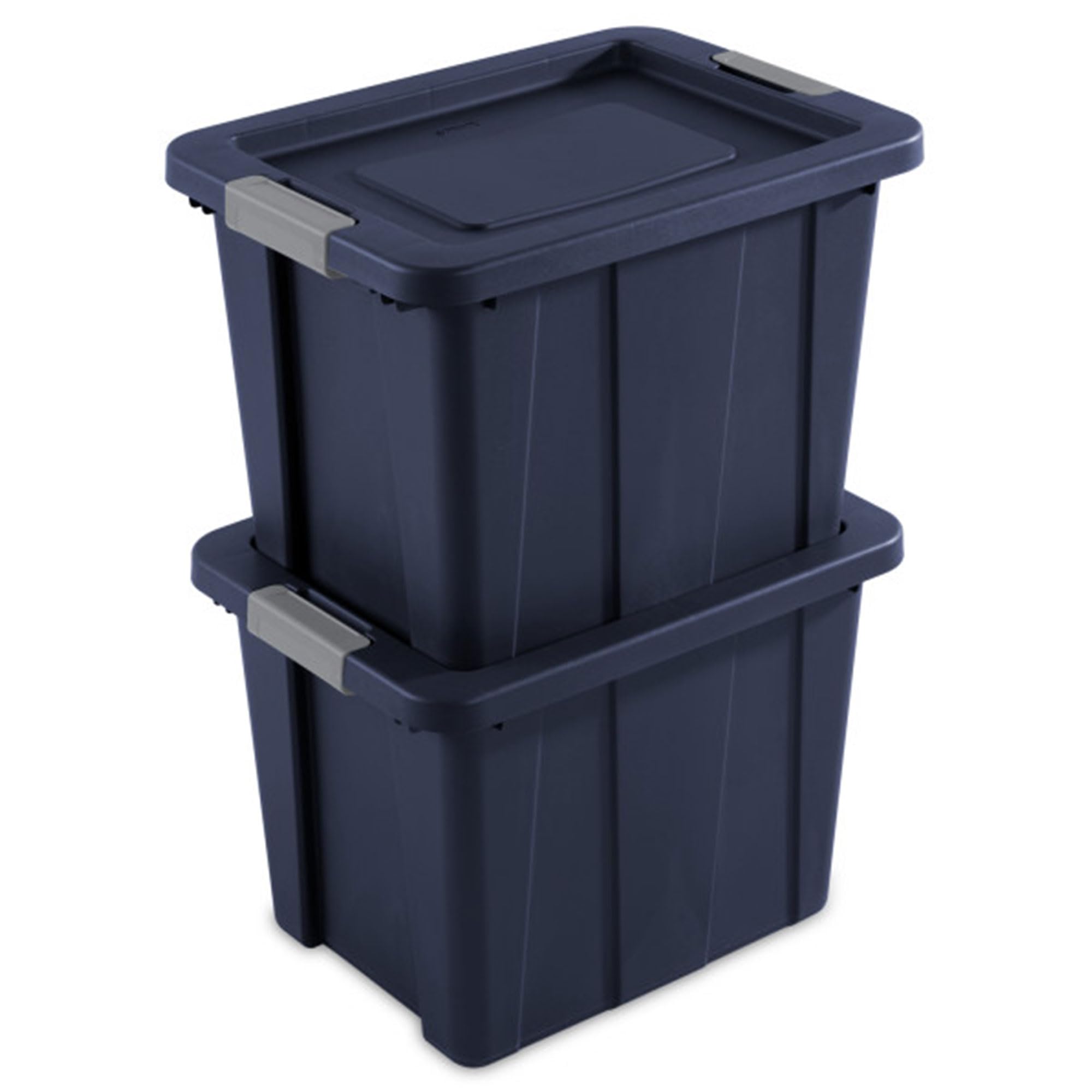 Sterilite 18-Pack 18 Gallon Heavy Duty Storage Bins with Secure Lids - Dark Indigo Tuff1 Totes for Home Organization, Garage Storage & Moving Supplies