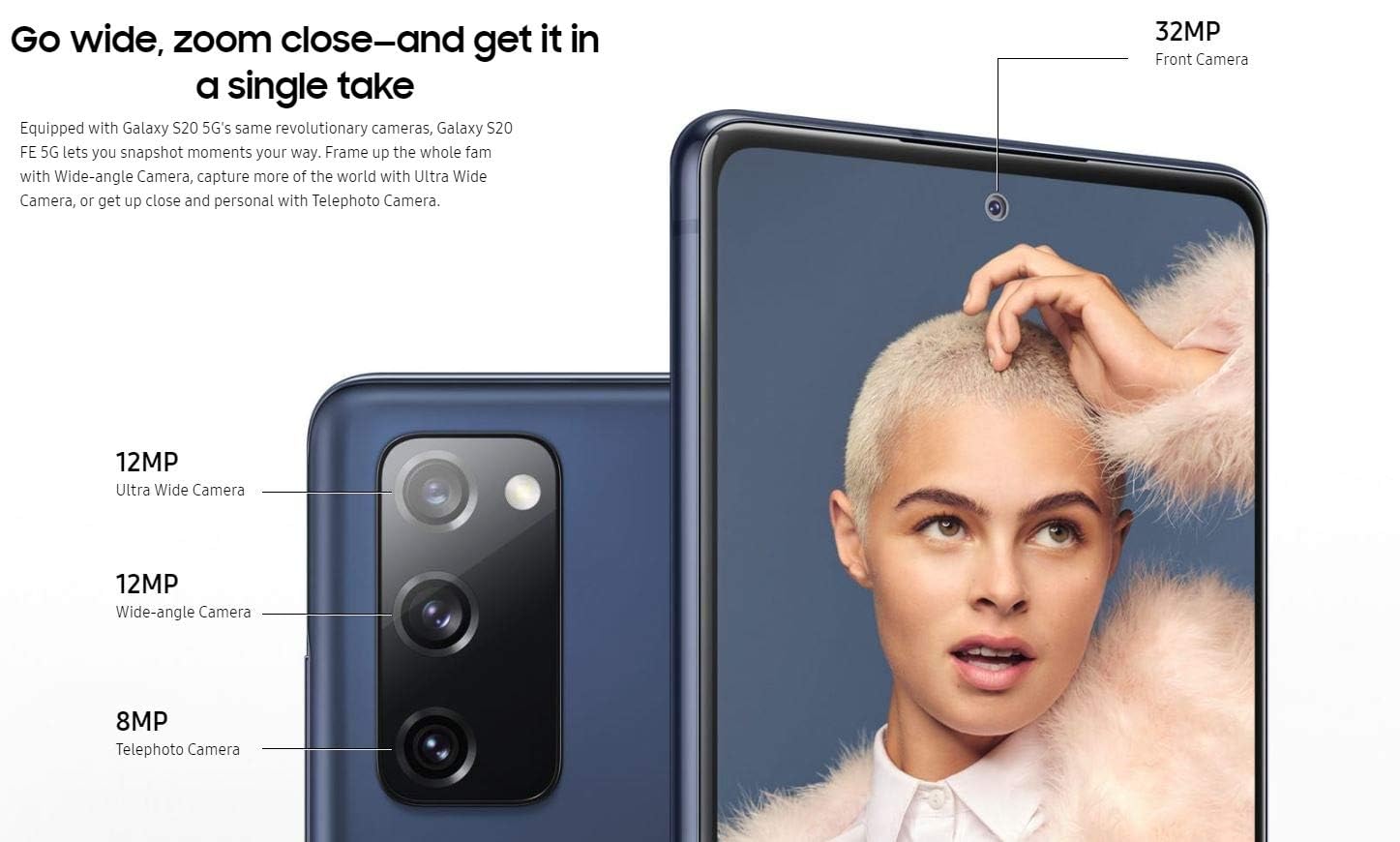 Samsung Galaxy S20 FE 5G Unlocked Smartphone 128GB Cloud Navy - Renewed Premium Android Phone for Gaming, Photography & Streaming