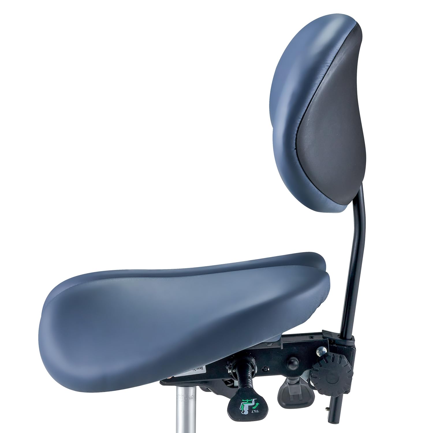 Master Massage Berkeley Ergonomic Saddle Stool - Split Seat Design, Hydraulic Swivel Rolling Base with Adjustable Height & Tilt - Posture Correcting Chair for Office, Salon & Massage Therapy