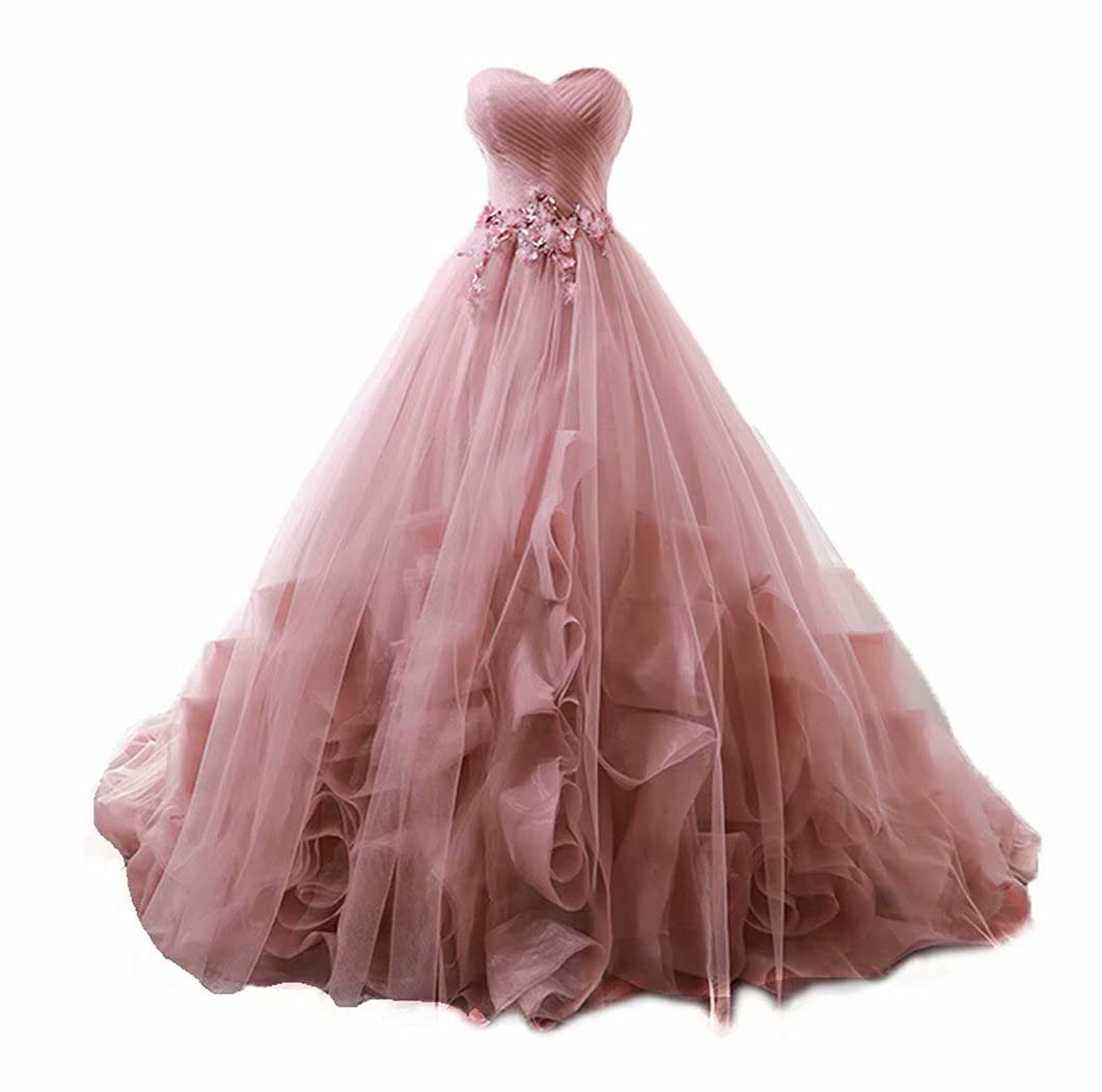 Luxurious Sweet 16 Flower Applique Tulle Quinceañera Dress - Elegant Wedding Ball Gown for Quinceañera, Sweet 16 Party & Formal Events