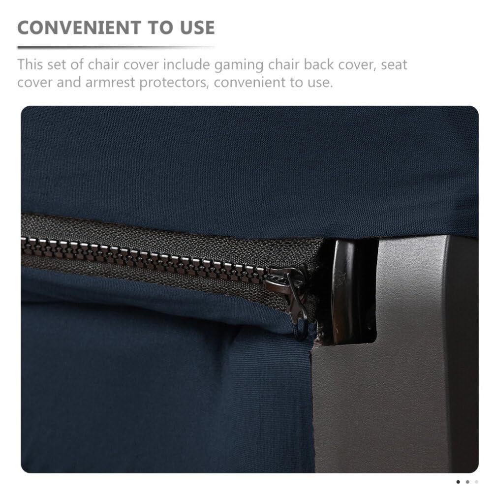 DECHOUS 1 Set Stretchable Washable Gaming Chair Covers - Universal Fit for Office, Computer & Desk Chairs - Protects from Spills & Wear - Perfect for Home Office, Gaming Setup & Workspace (Black)