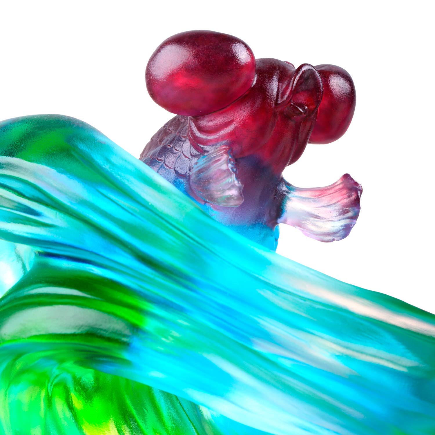 Crystal Goldfish Sculpture - Handcrafted Art Glass Decor for Home & Office | Elegant Feng Shui Gift for Joy & Harmony