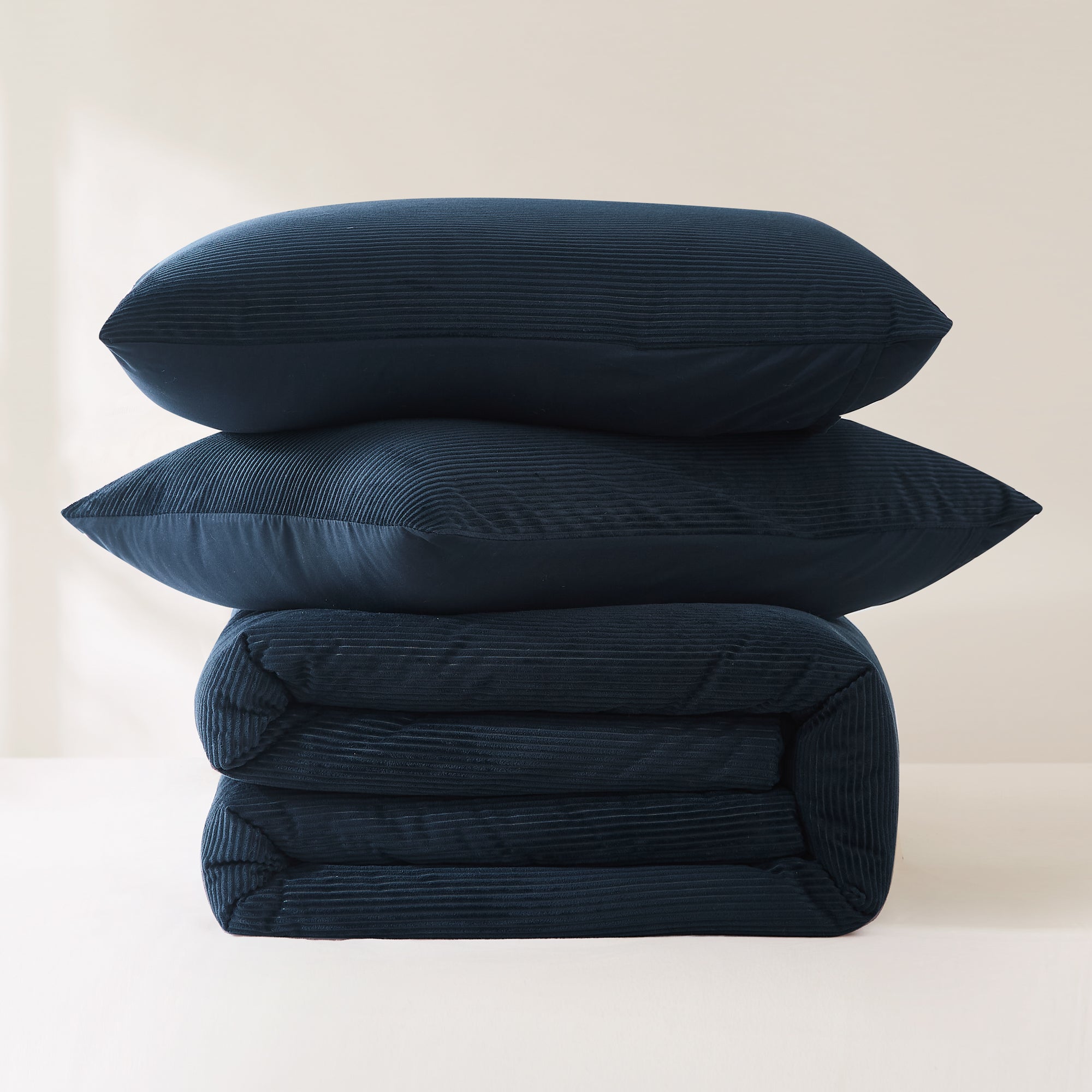 Arden Ribbed Corduroy Comforter Set - Soft & Luxurious Bedding Collection for Cozy Bedroom Decor - Perfect for Winter Nights & Guest Rooms