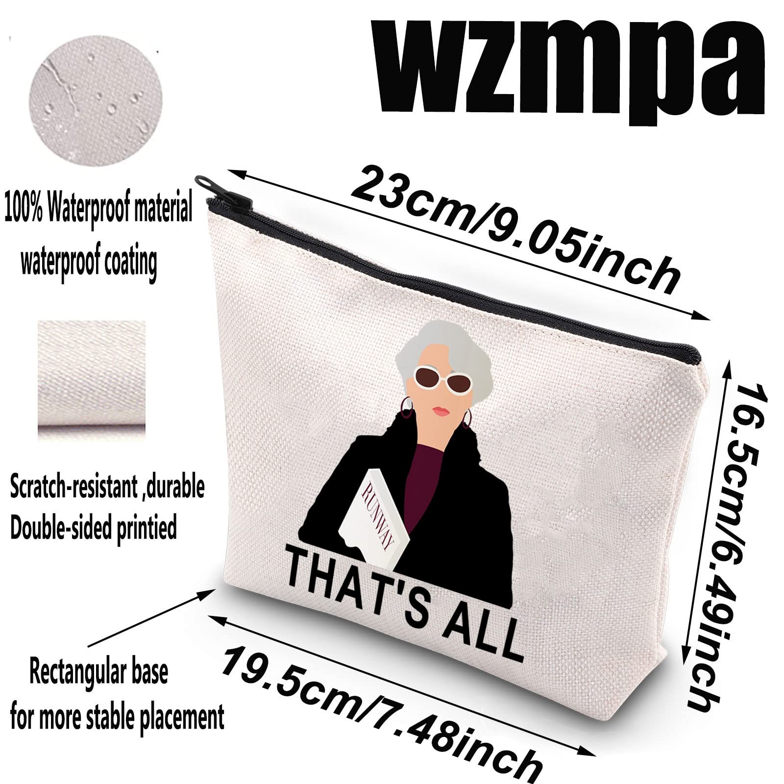 WZMPA Movie Fans Cosmetic Makeup Bag - Cute 'That's All' Printed Zipper Pouch for Women & Girls | Perfect Gift for Film Lovers & Makeup Storage
