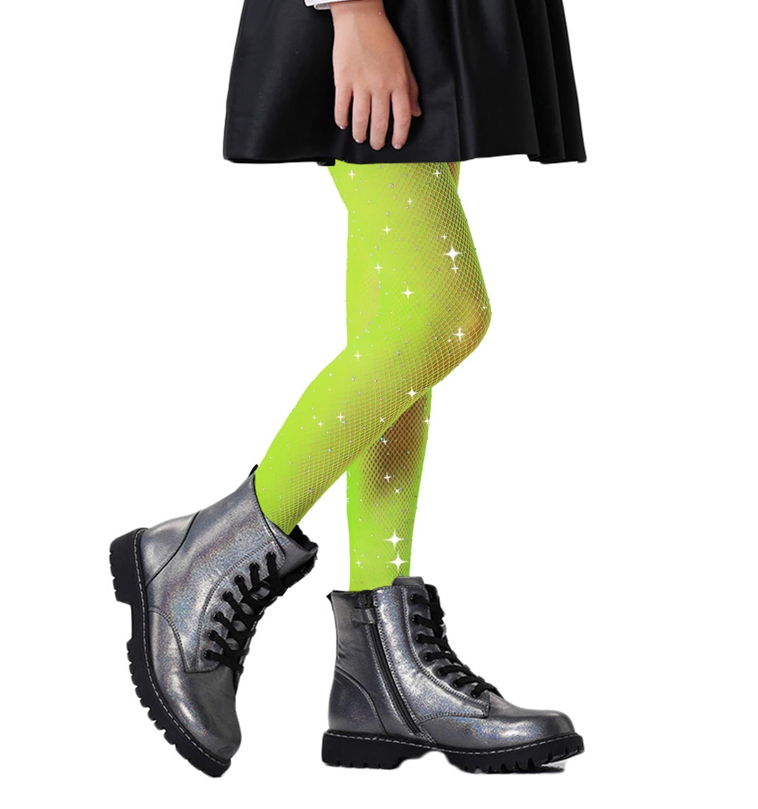 Sparkly Fishnet Tights for Girls - Glitter Rhinestone Stockings for Toddlers & Kids | Perfect for Halloween Costumes, Dance Performances & Party Outfits