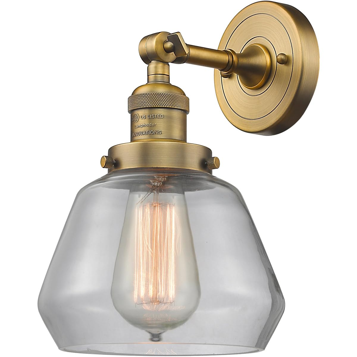 Innovations 201F-BB-G172-LED Modern Semi-Flush Mount Ceiling Light Fixture - Brushed Brass Finish, Energy Efficient LED Lighting for Bedroom, Living Room & Hallway