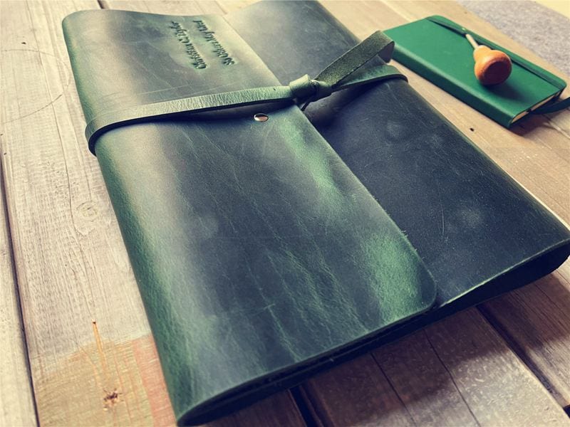 Premium Refillable Green Leather Journal for Writing, Sketching & Note Taking - Perfect Gift for Writers, Artists & Students