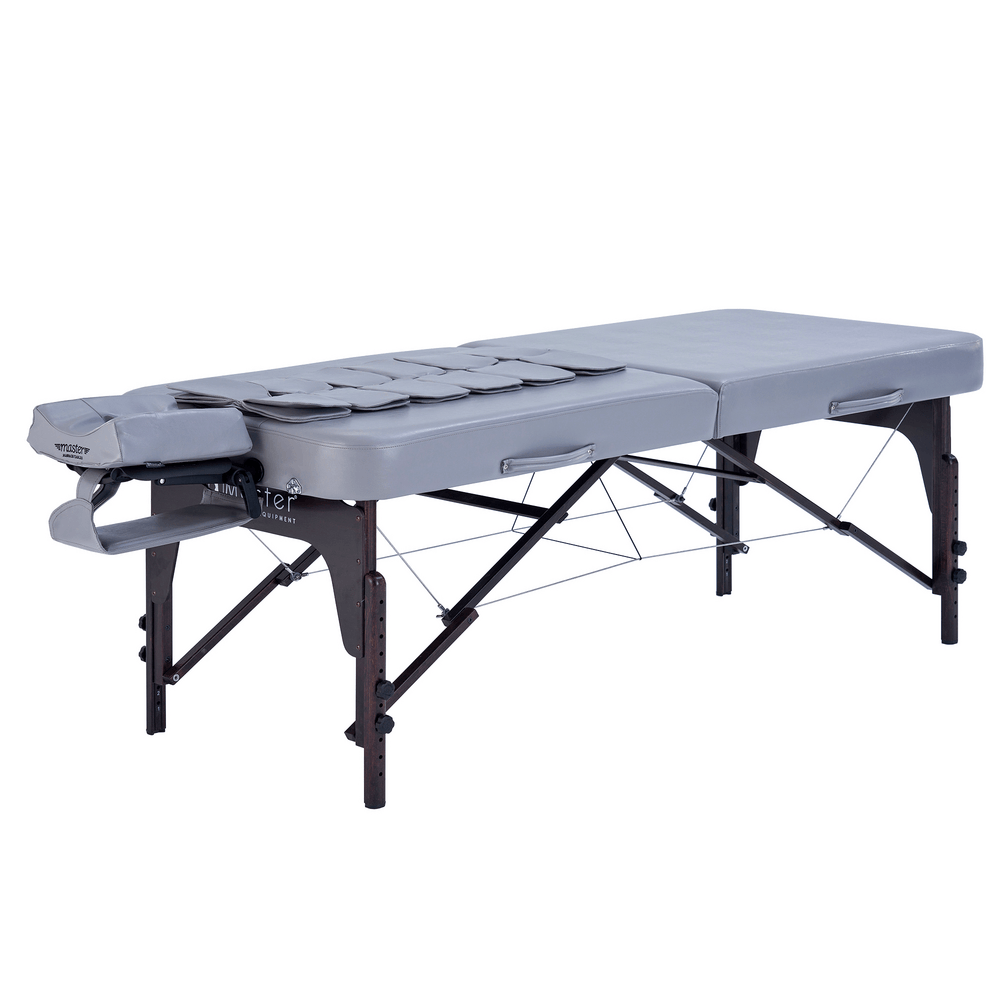 Portable Full Body Massage Table with Reiki Panel & Airbags - 3D Lumbar Traction for Neck, Back, Waist & Hip Pain Relief - Professional & Home Use Chiropractic Table (Dove Grey) - Perfect for Physical Therapy, Spa Treatments & Relaxation at Home
