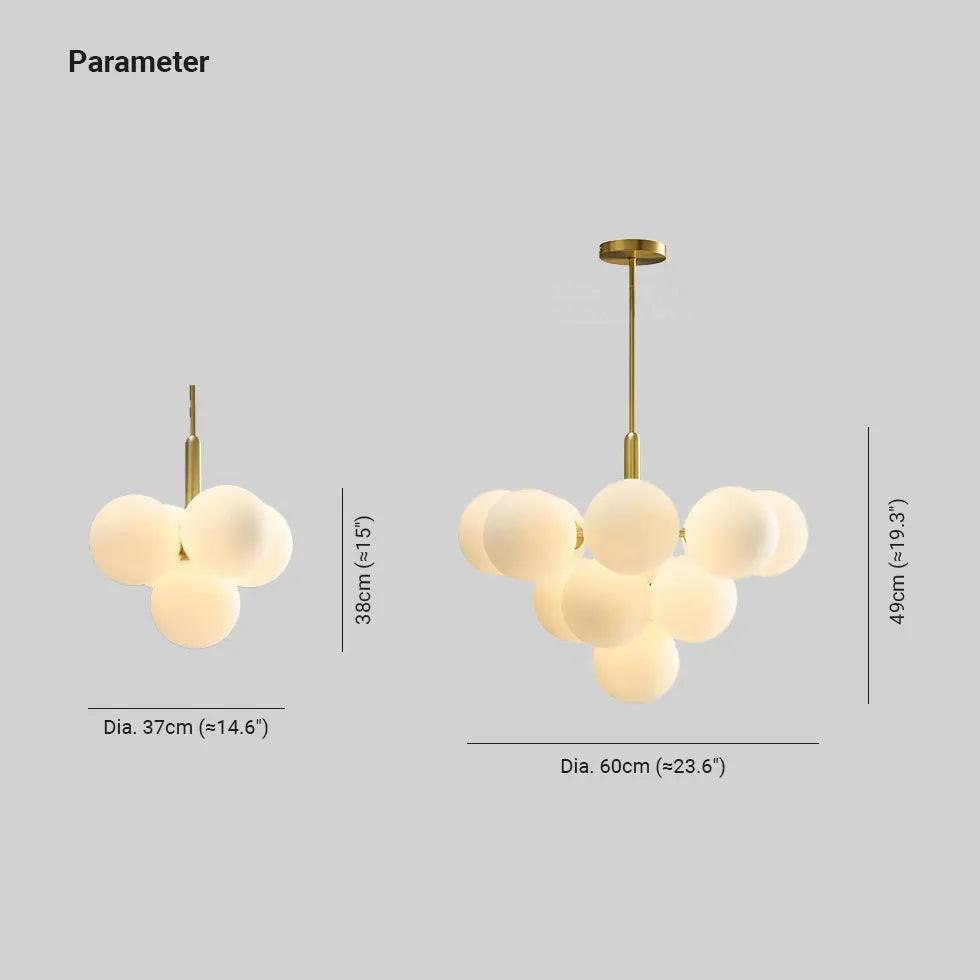 Modern Multi Ball Kitchen Chandelier - Sleek Smooth Design for Dining Room, Living Room & Bedroom Lighting | Perfect for Home Decor & Interior Design