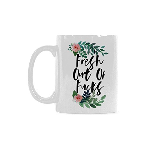 Funny Inspirational Coffee Mug - 11oz Sarcastic 'Fresh Out Of Fucks' Ceramic Cup for Coffee & Tea | Perfect for Office Humor, Gifts & Stress Relief