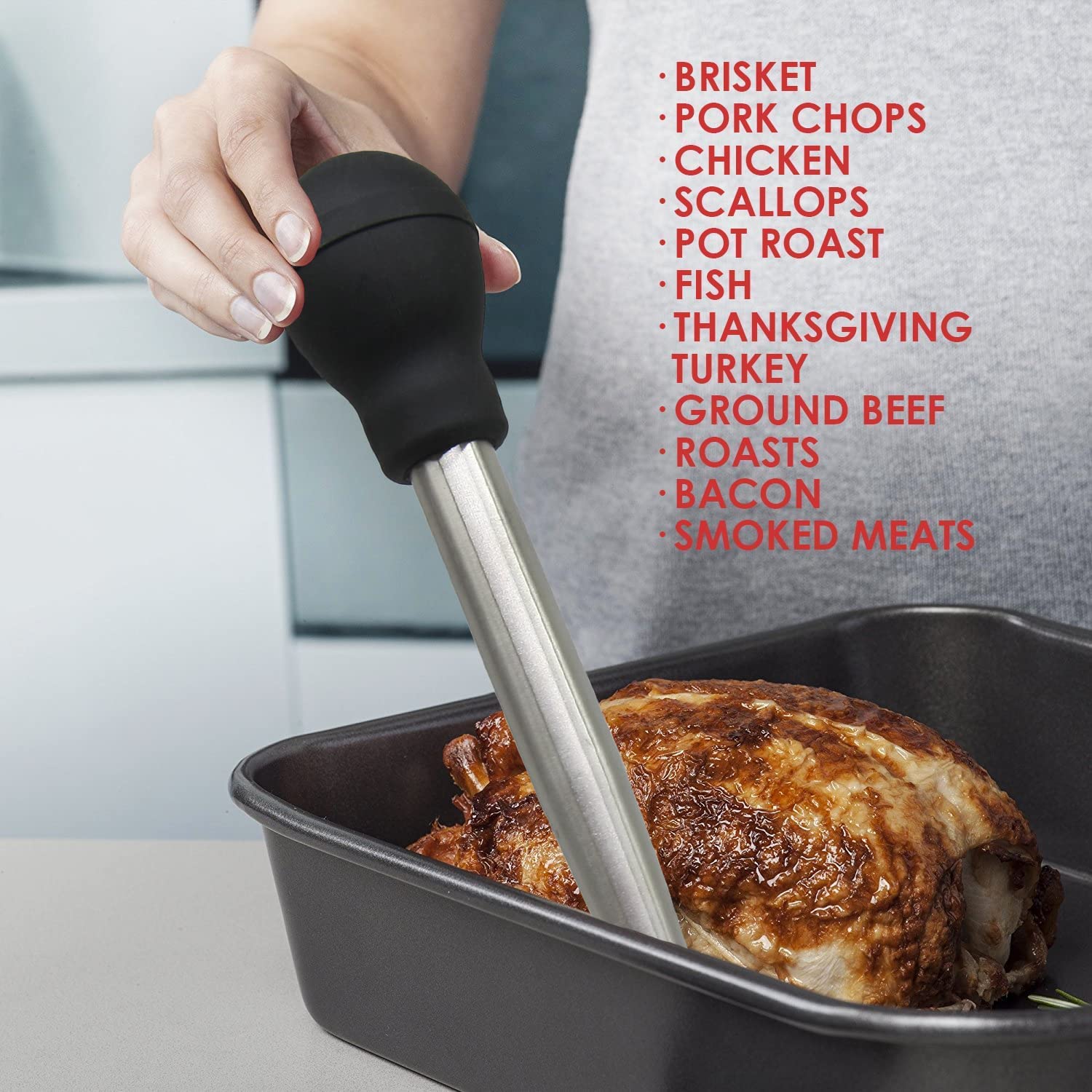 KAYCROWN Turkey Baster and Roast Lifters Set - 12