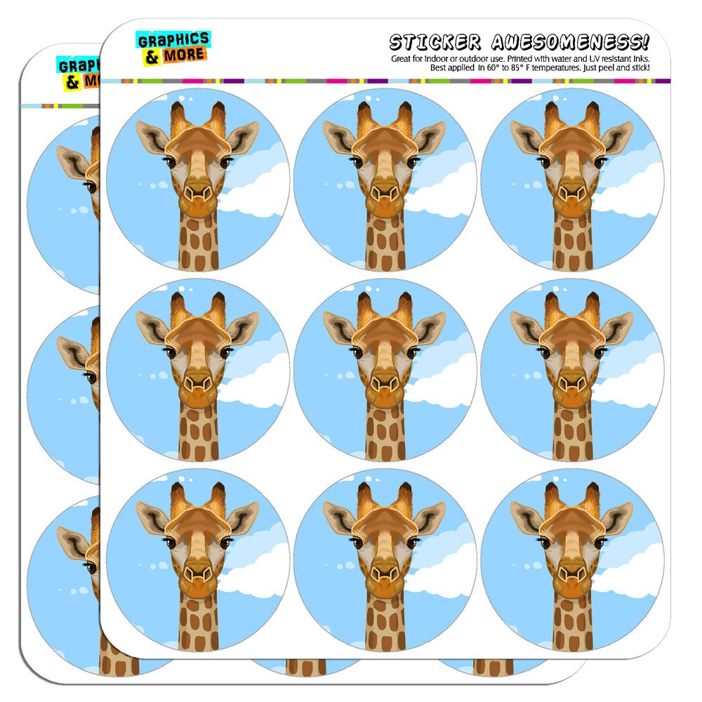 Giraffe Zoo Animal Safari 2 Inch Planner Stickers for Scrapbooking & Crafting - Opaque Adhesive Decals for Bullet Journals, Calendars, DIY Projects