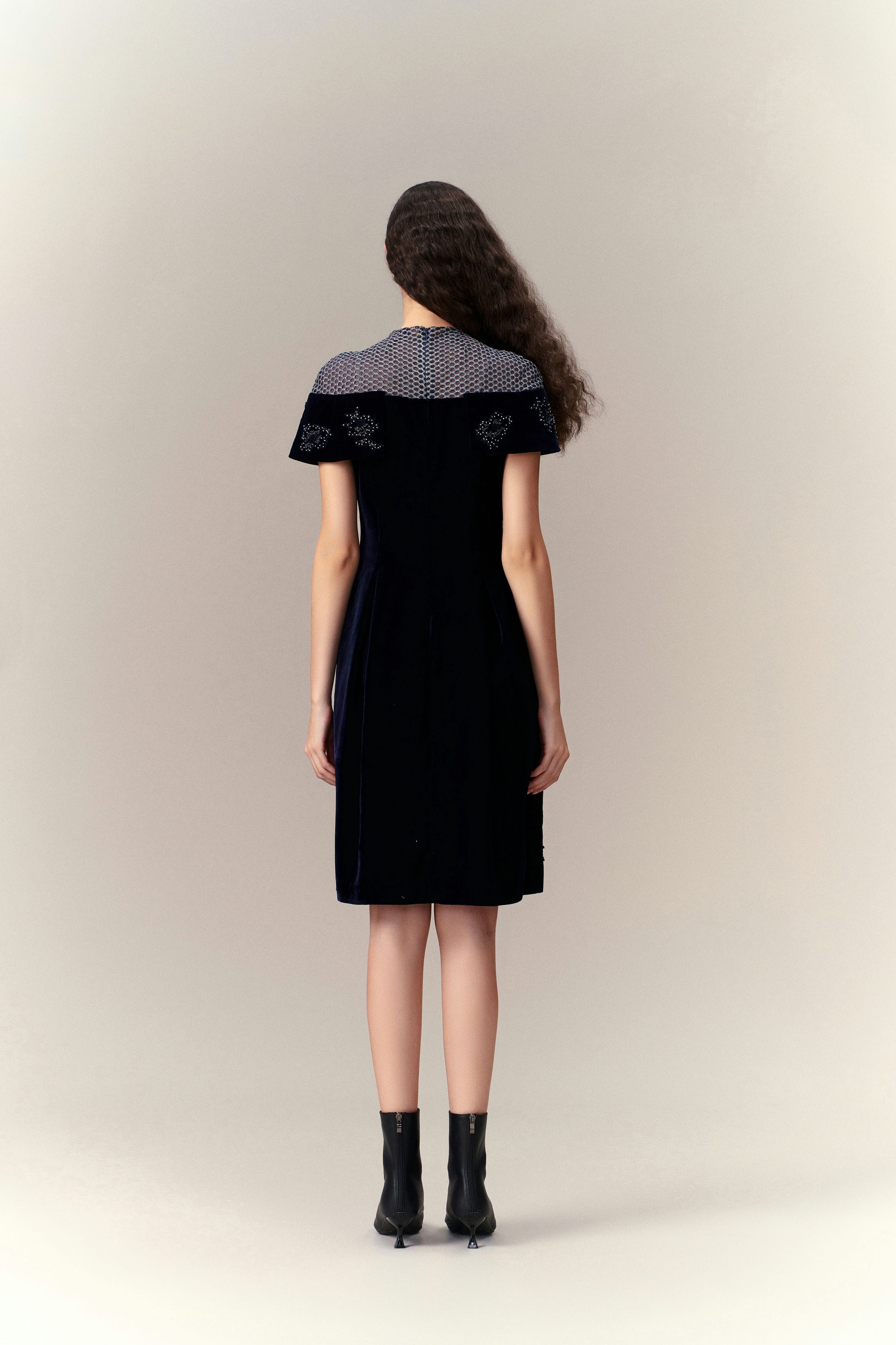Elegant Velvet Dress with Cape Detail - Perfect for Evening Parties, Weddings & Special Occasions