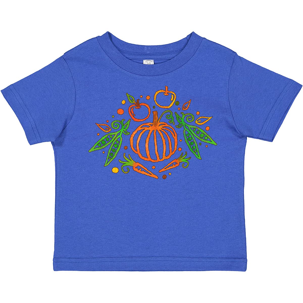 Inktastic Thanksgiving Pumpkin Vegetables Fruit Harvest Toddler T-Shirt - Cute Fall Outfit for Kids, Boys & Girls - Perfect for Family Gatherings, Autumn Festivals & Holiday Photos
